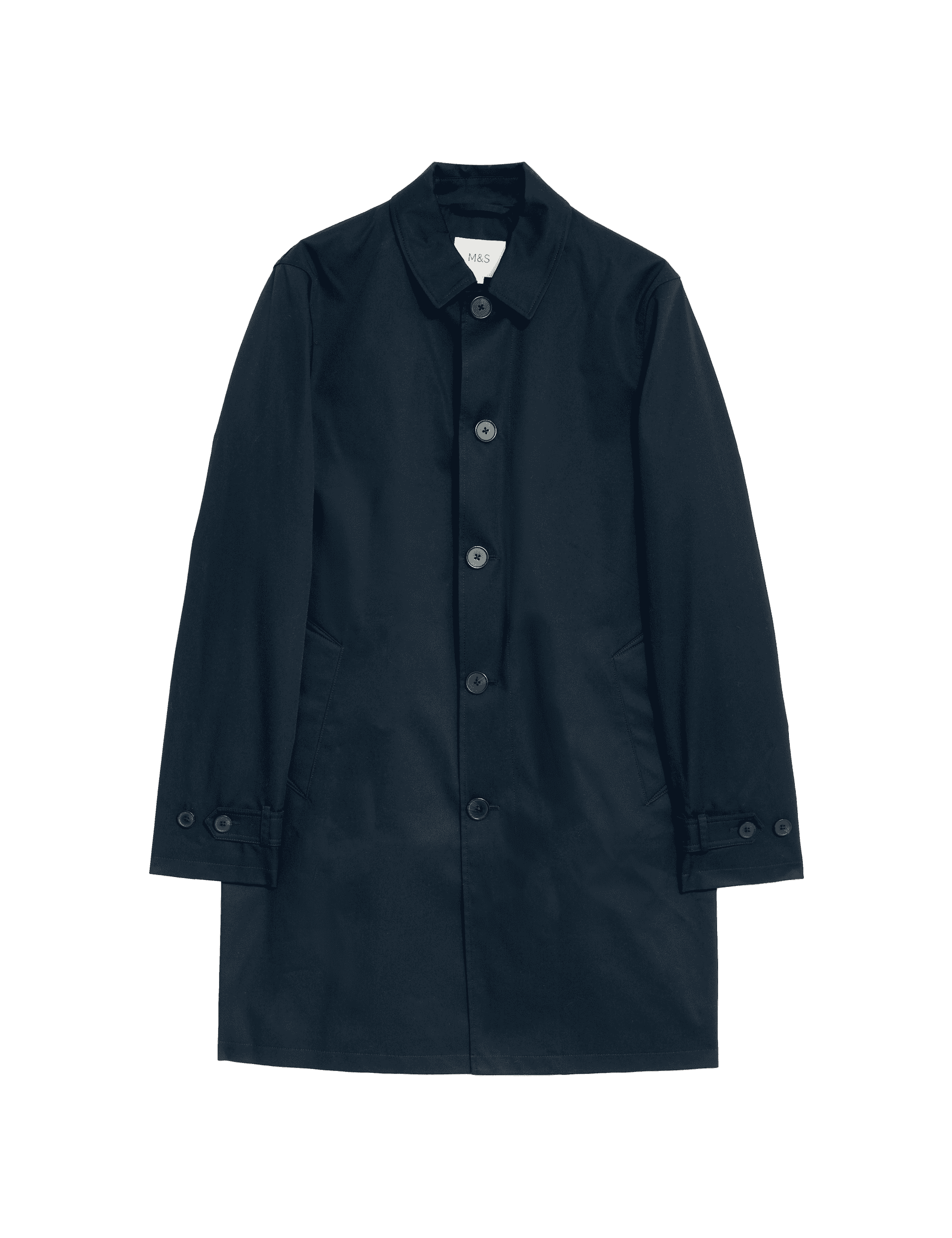 M&S Collection Men's Cotton Blend Mac - XXXLREG - Navy, Black,Navy,Onyx