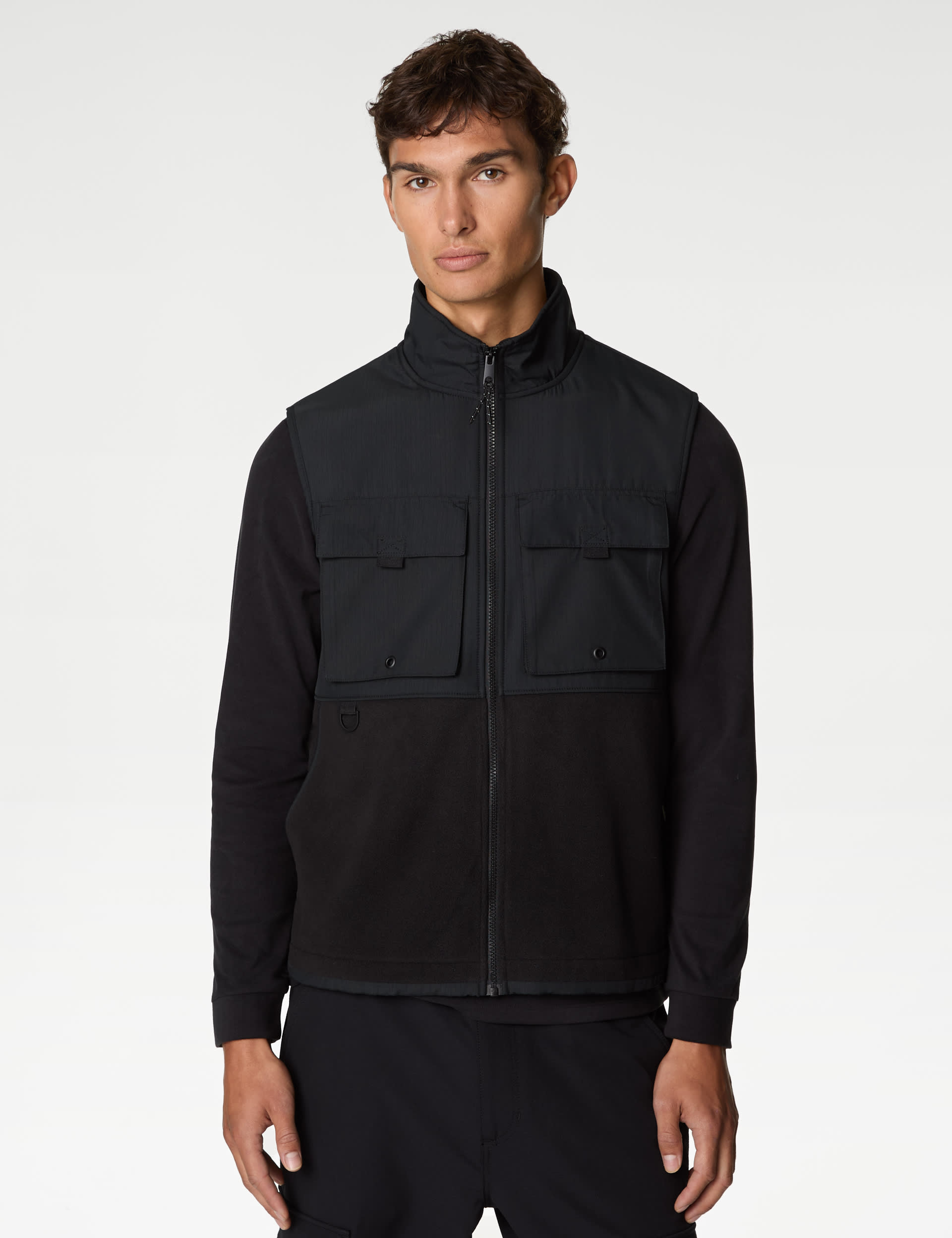 Goodmove Men's Pocketed Ripstop Fleece Gilet