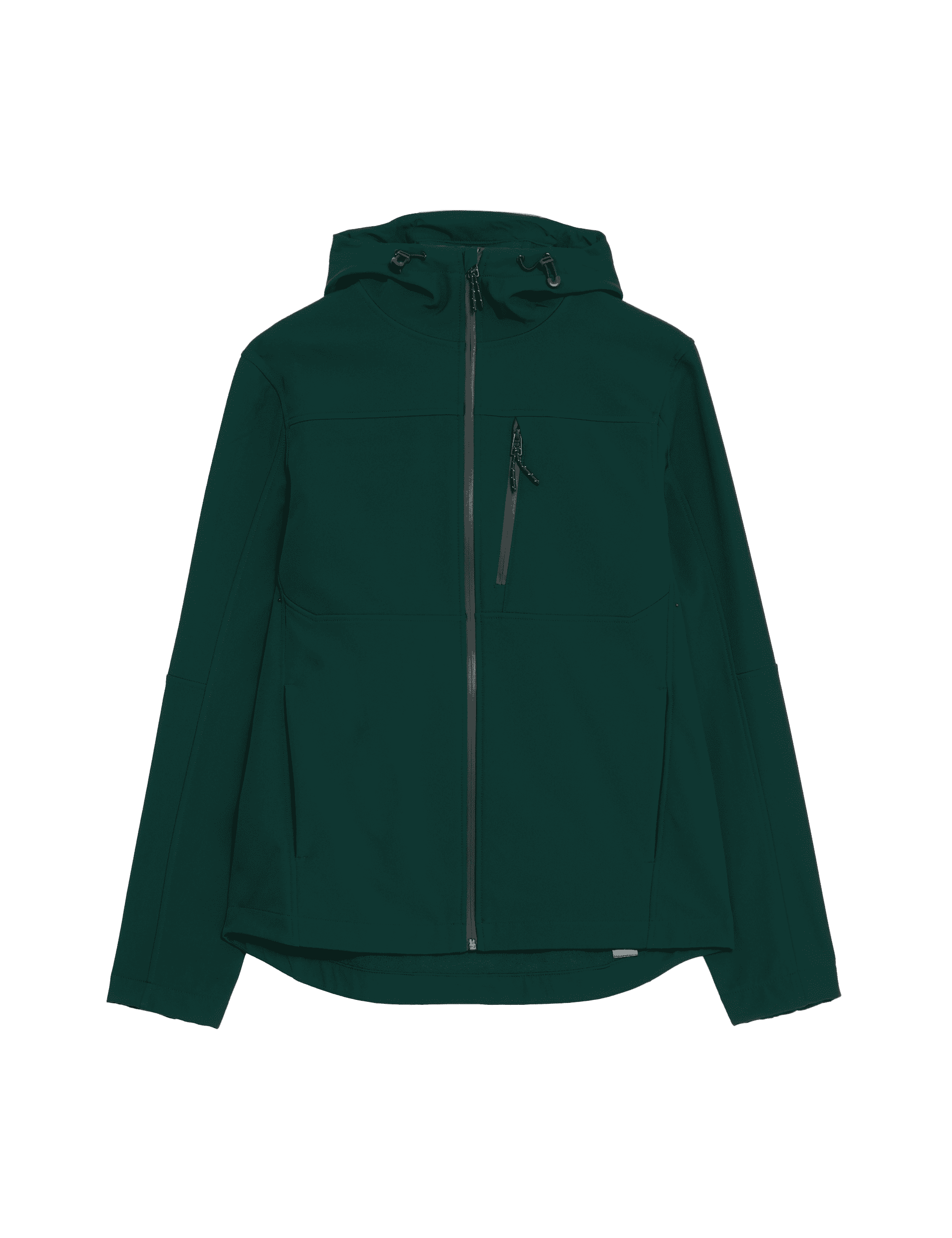 Goodmove Men's Softshell Hooded Jacket with Stormwear - Bottle Green, Bottle Green,Black Mix