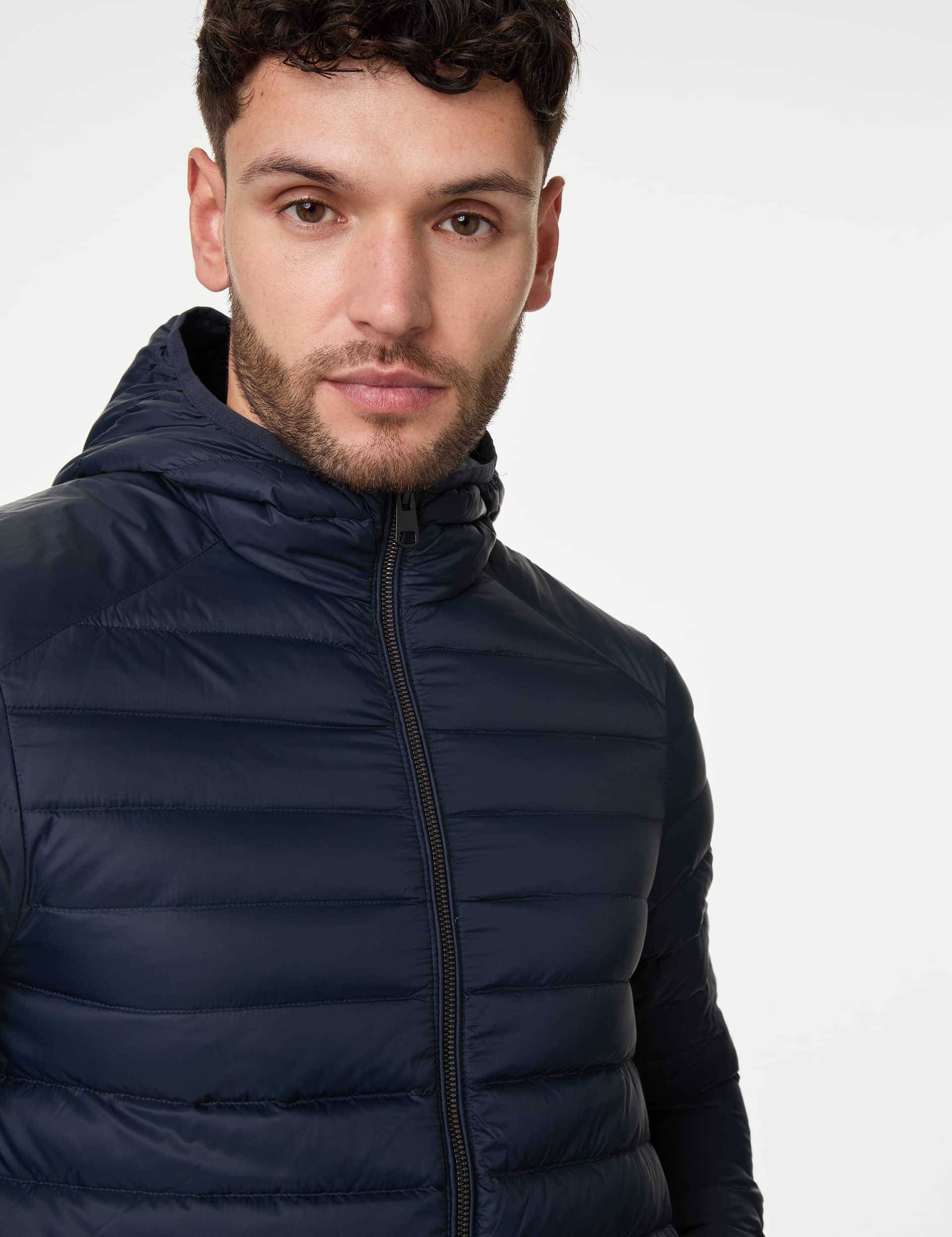 M&S Men's Feather and Down Jacket with Stormwear - XXLLNG - Navy, Navy,Black,Grey