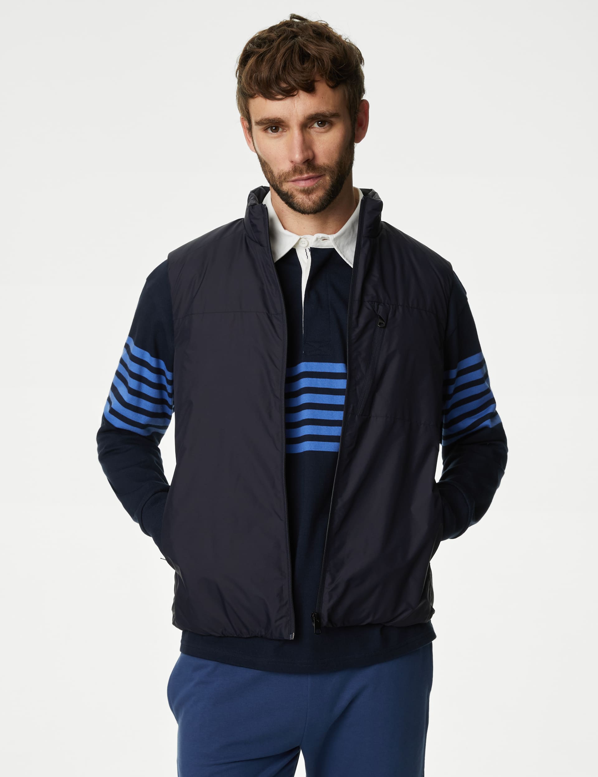 M&S Men's Lightweight Padded Gilet with Stormwear 