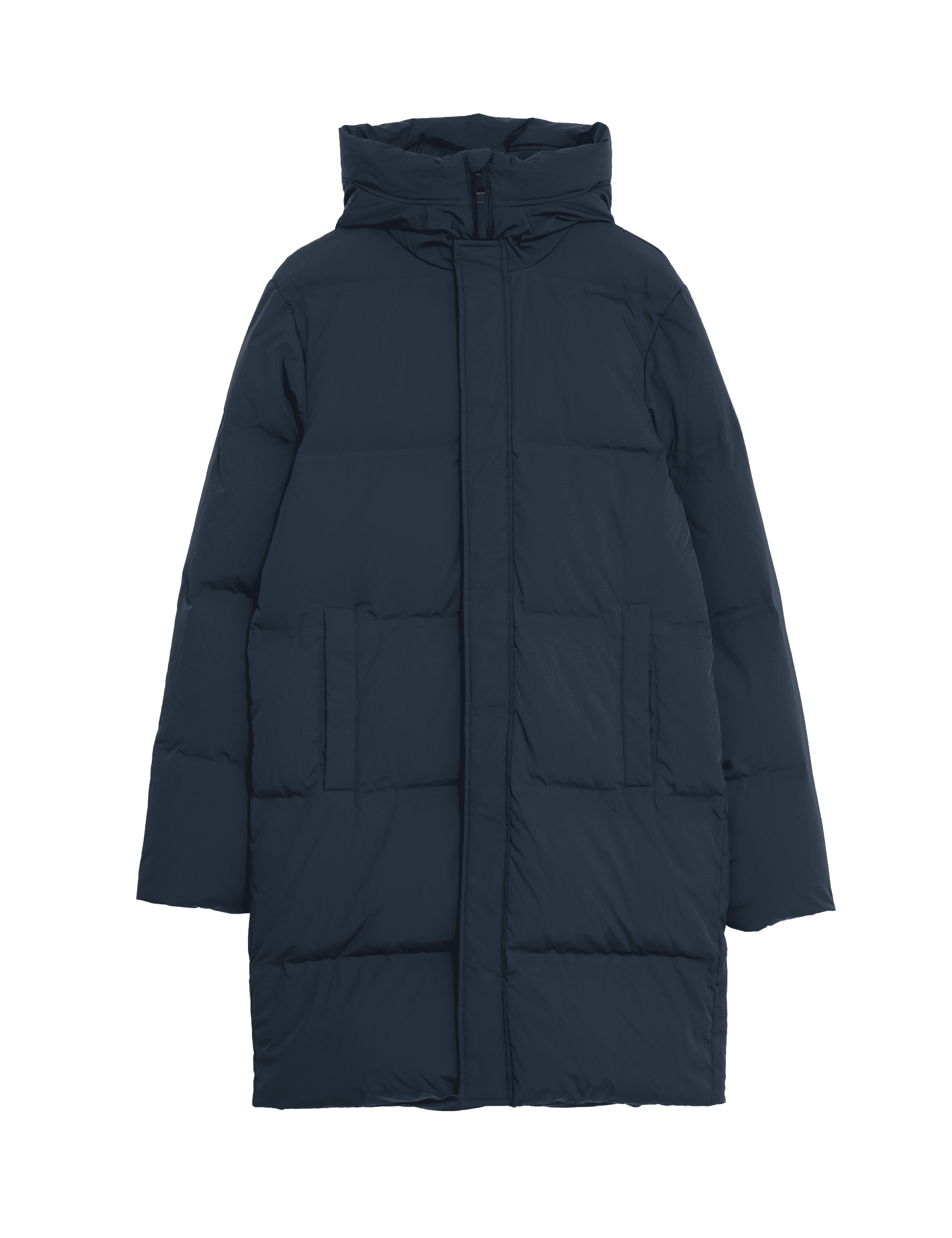 M&S Collection Men's Feather and Down Hooded Puffer Jacket with Stormwear - XXXLREG - Navy, Navy,Mo