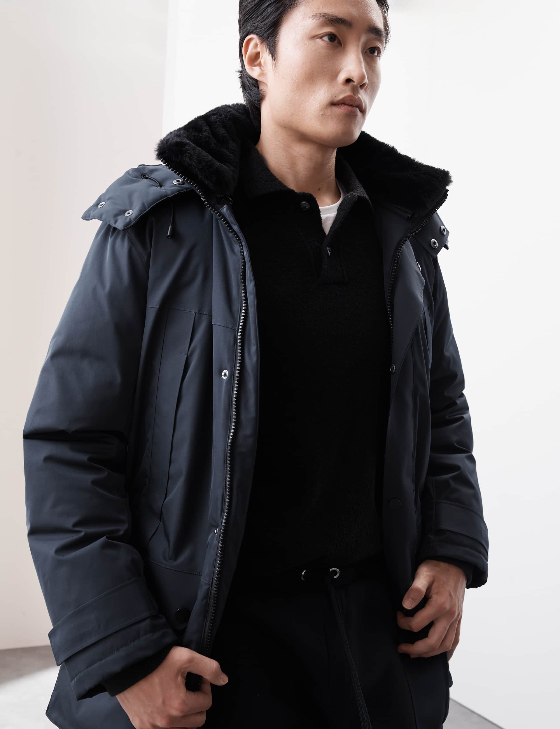 Autograph Men's Feather and Down Parka with Stormwear - L - Dark Teal, Dark Teal