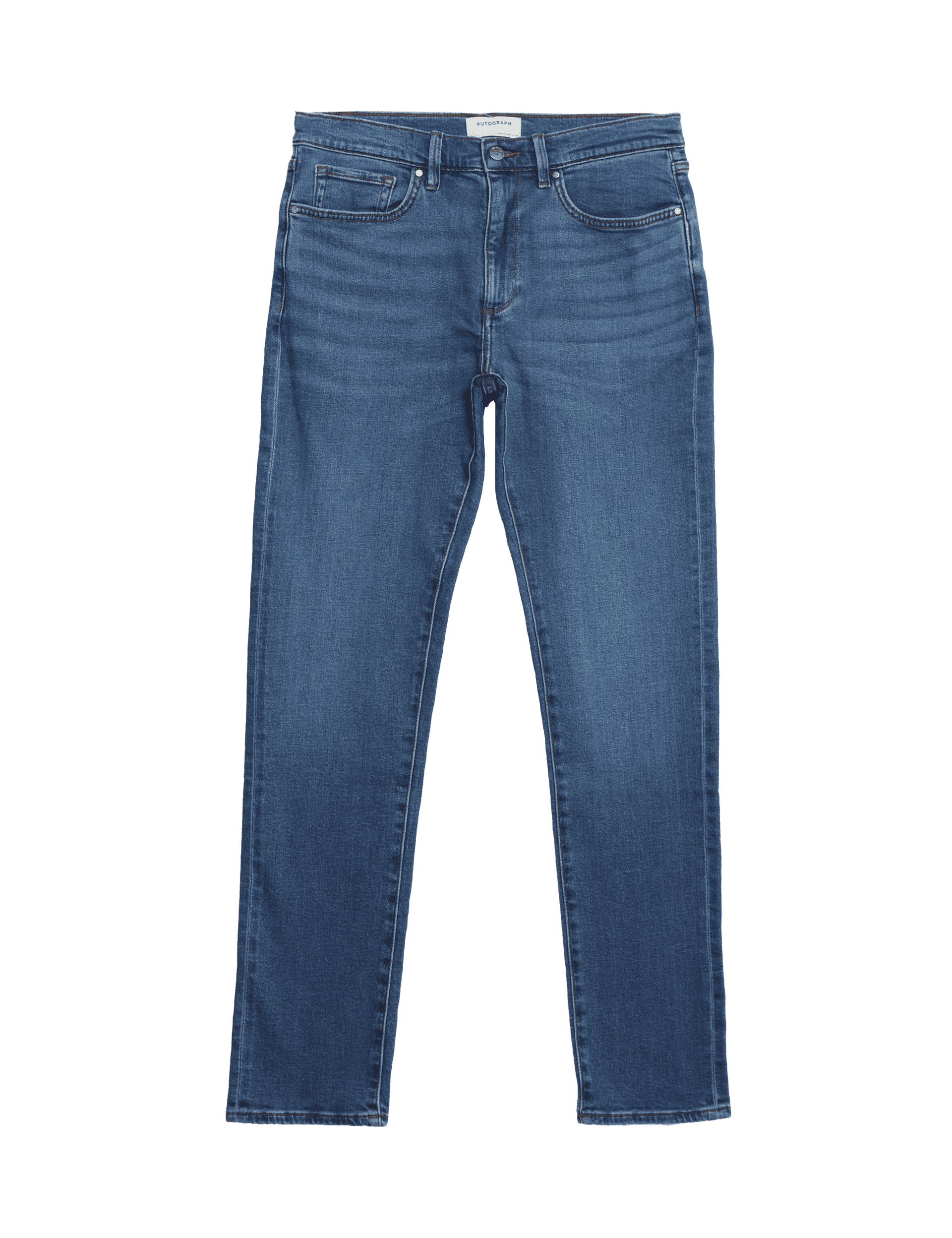 Autograph Men's Slim Fit Soft Touch 5 Pocket Jeans - 34/33 - Indigo, Indigo