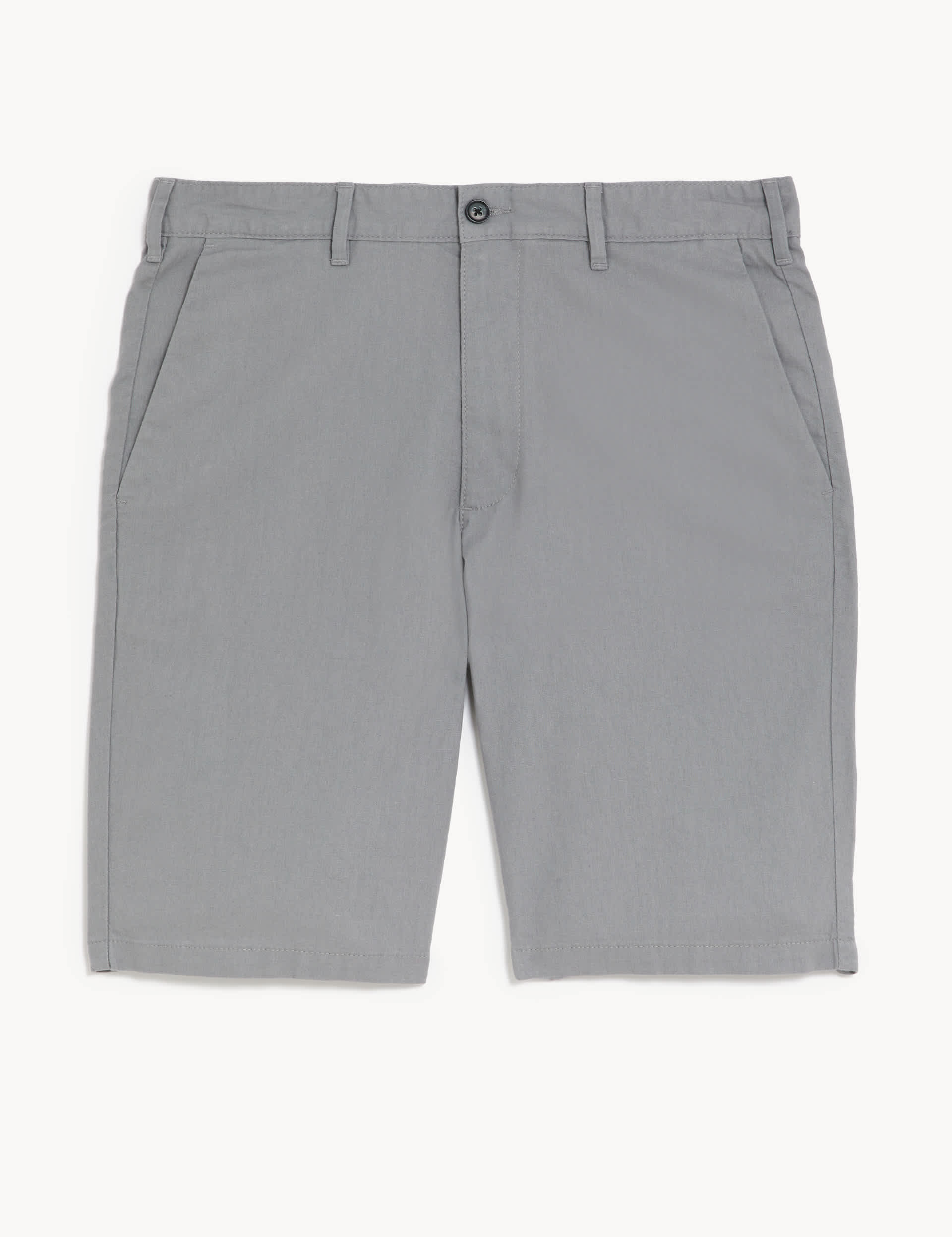 M&S Men's Linen Rich Chino Shorts - 40 - Light Grey, Light Grey,Stone