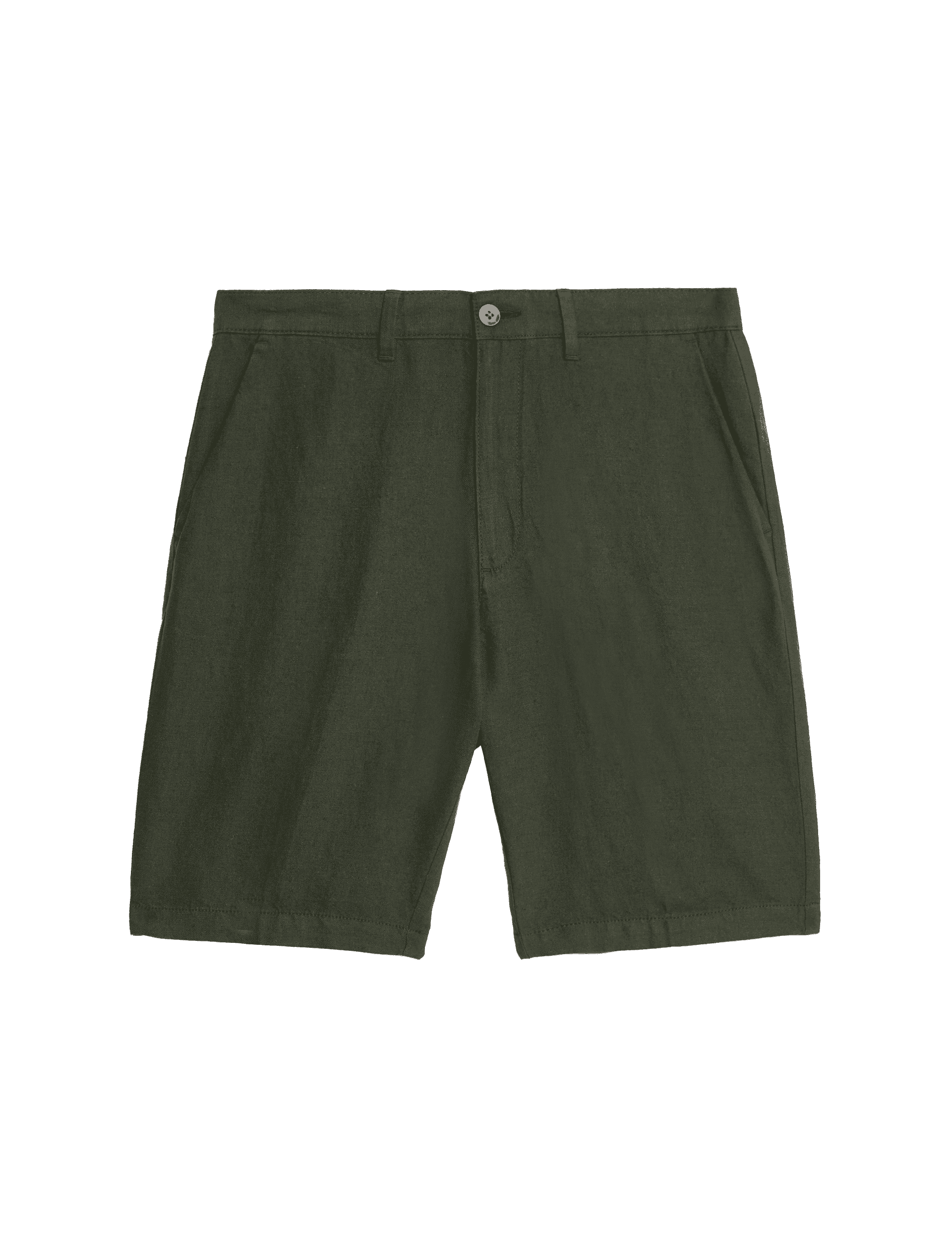 M&S Collection Men's Regular Fit Linen Blend Chino Shorts - 34SHT - Khaki Mix, Stone Mix,Khaki Mix,D