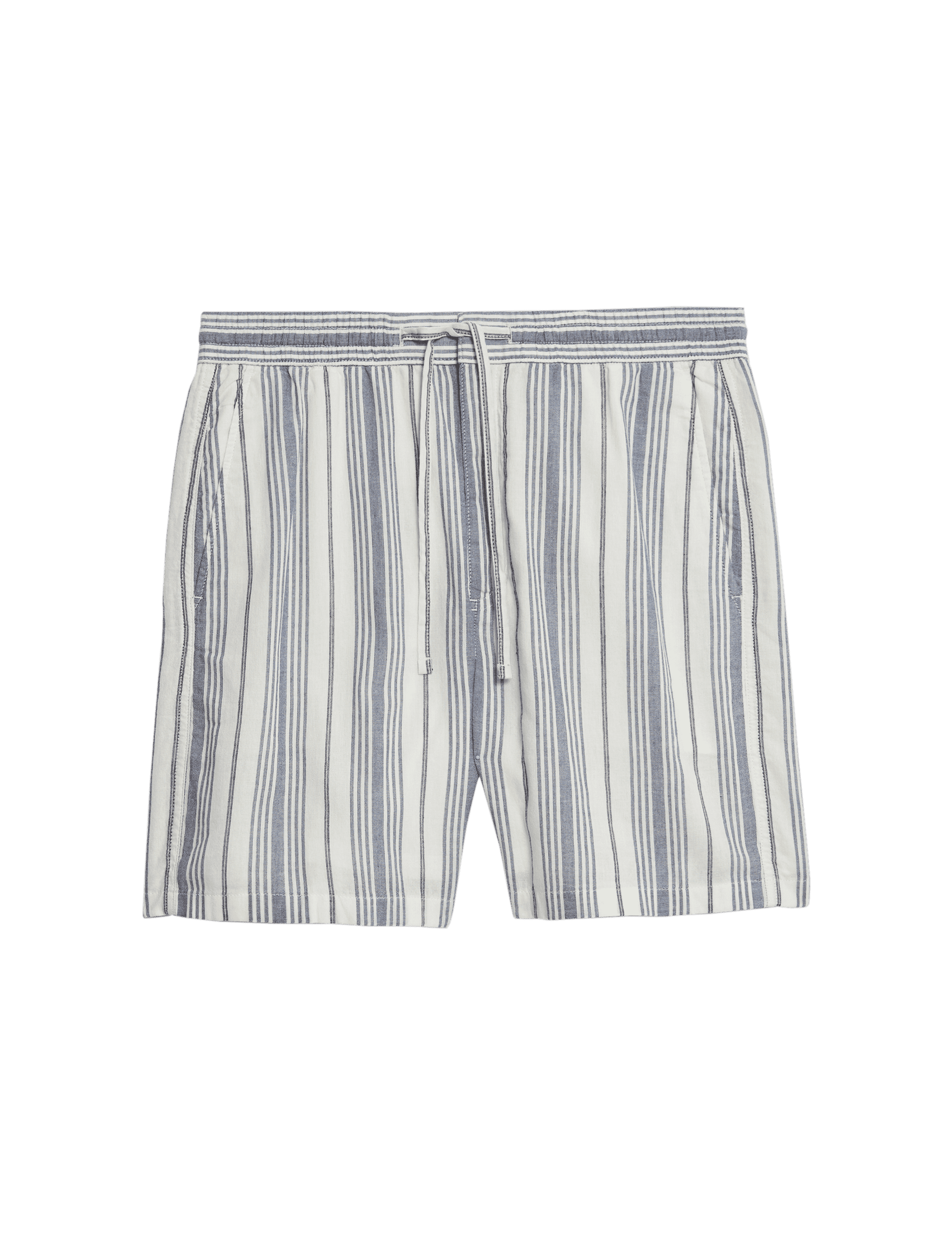 M&S Collection Men's Regular Fit Pure Cotton Striped Shorts - LSHT - Blue Mix, Blue Mix,Burnt Sienna