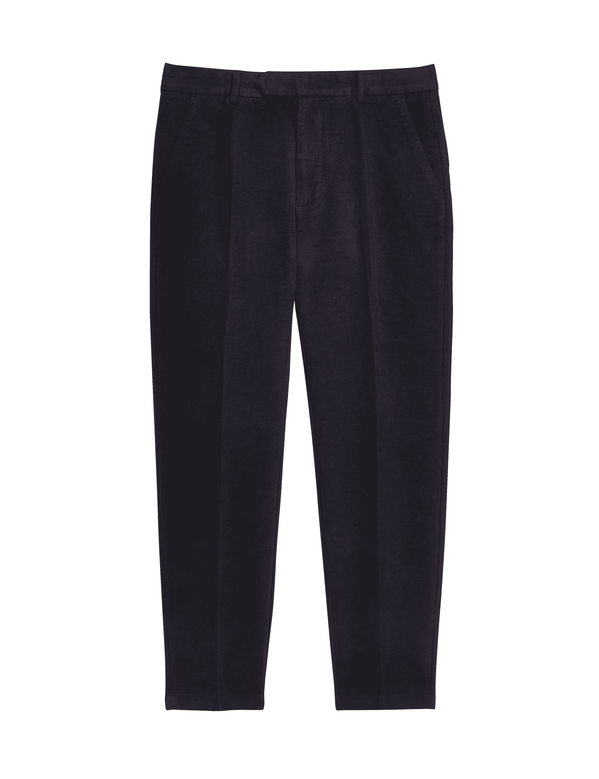 Jaeger Men's Tapered Fit Moleskin Flat Front Chinos - 32SHT - Dark Ink, Dark Ink