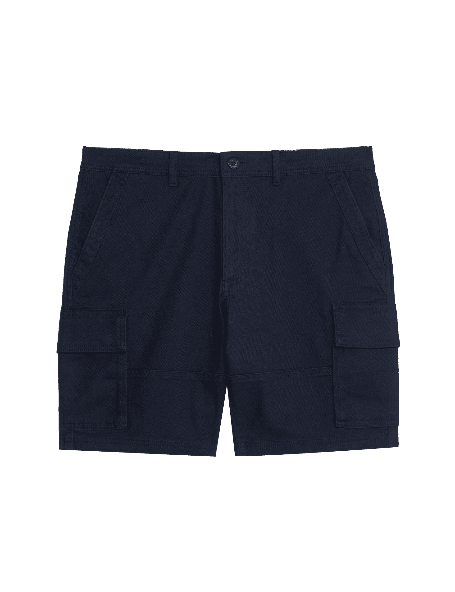 M&S Collection Men's Straight Fit Stretch Cargo Short - 36MID - Dark Navy, Toffee,Ecru,Ash Grey,Dark