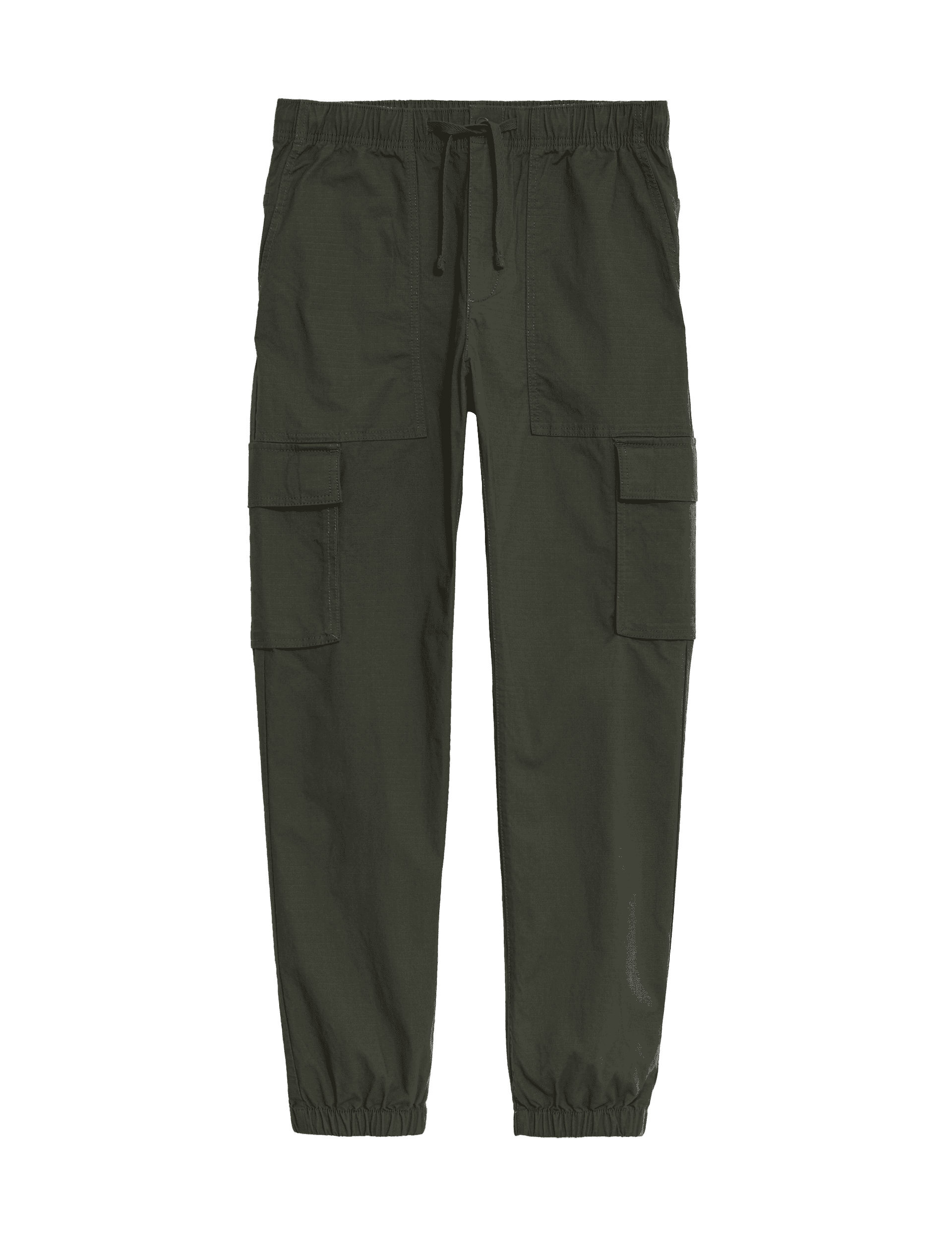 M&S Collection Men's Elasticated Waist Ripstop Cargo Trousers - M - Khaki, Khaki,Black,Carbon