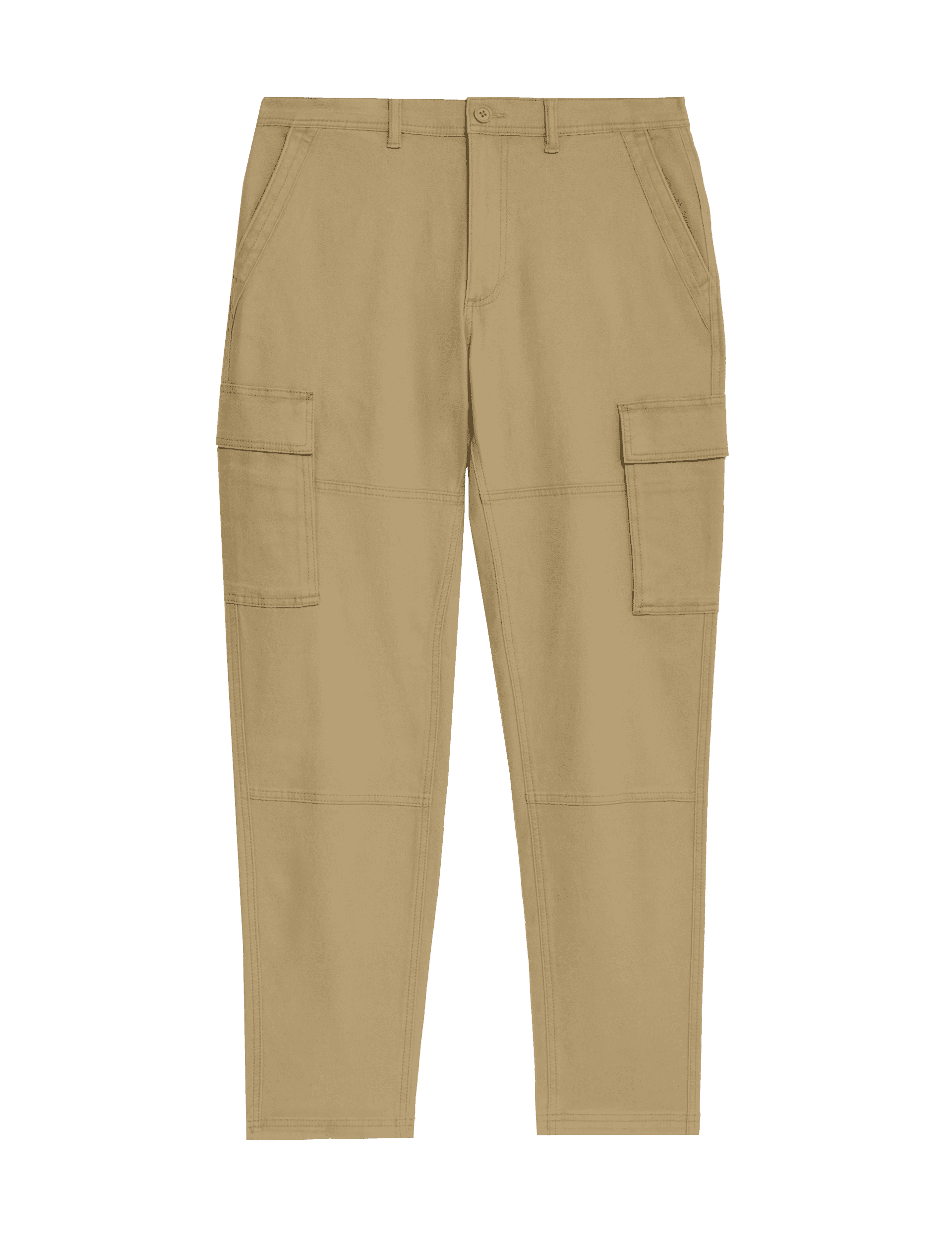 M&S Collection Men's Tapered Fit Stretch Cargo Trousers - 32/31 - Toffee, Dark Khaki,Dark Pewter,Tof