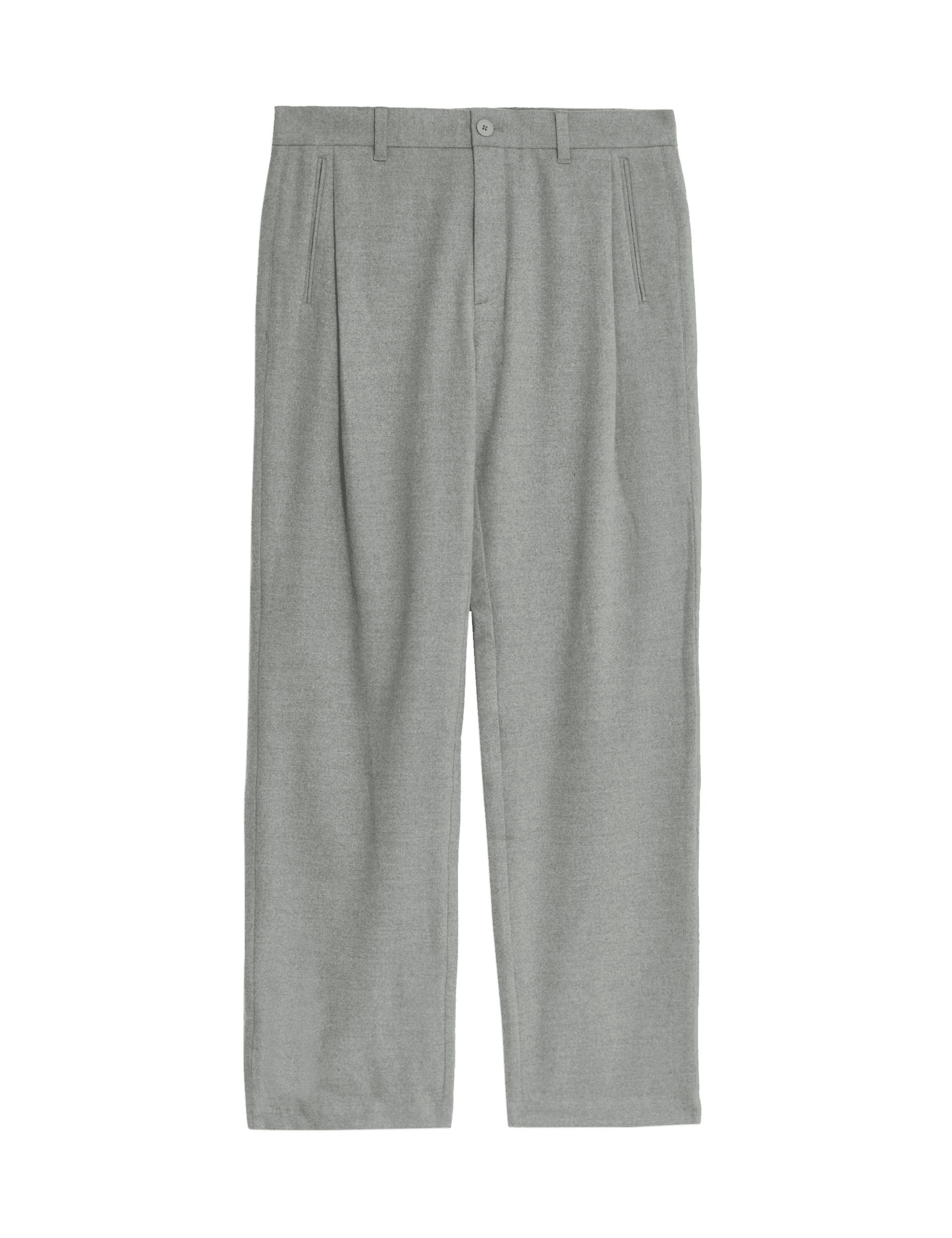 Autograph Men's Tapered Fit Single Pleat Trousers - 36/29 - Light Grey, Black,Light Grey