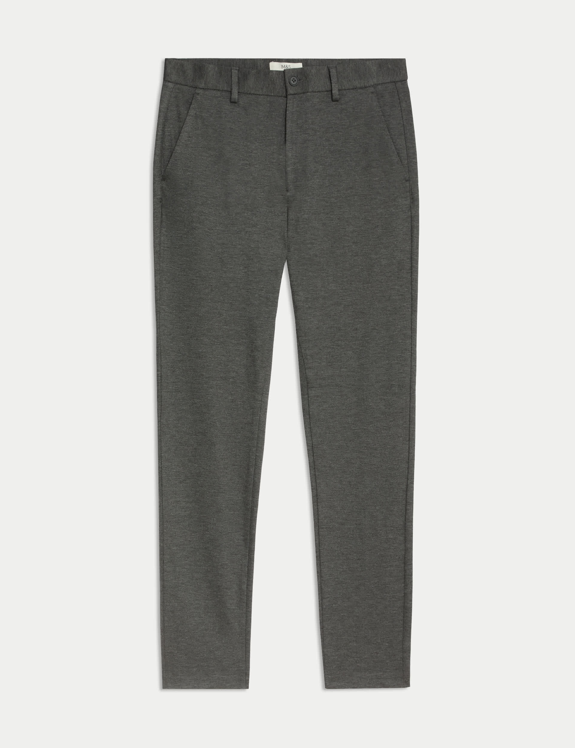 M&S Collection Men's Slim Fit Stretch Ponte Chinos - 32/31 - Dark Grey, Dark Navy,Dark Khaki,Dark Gr