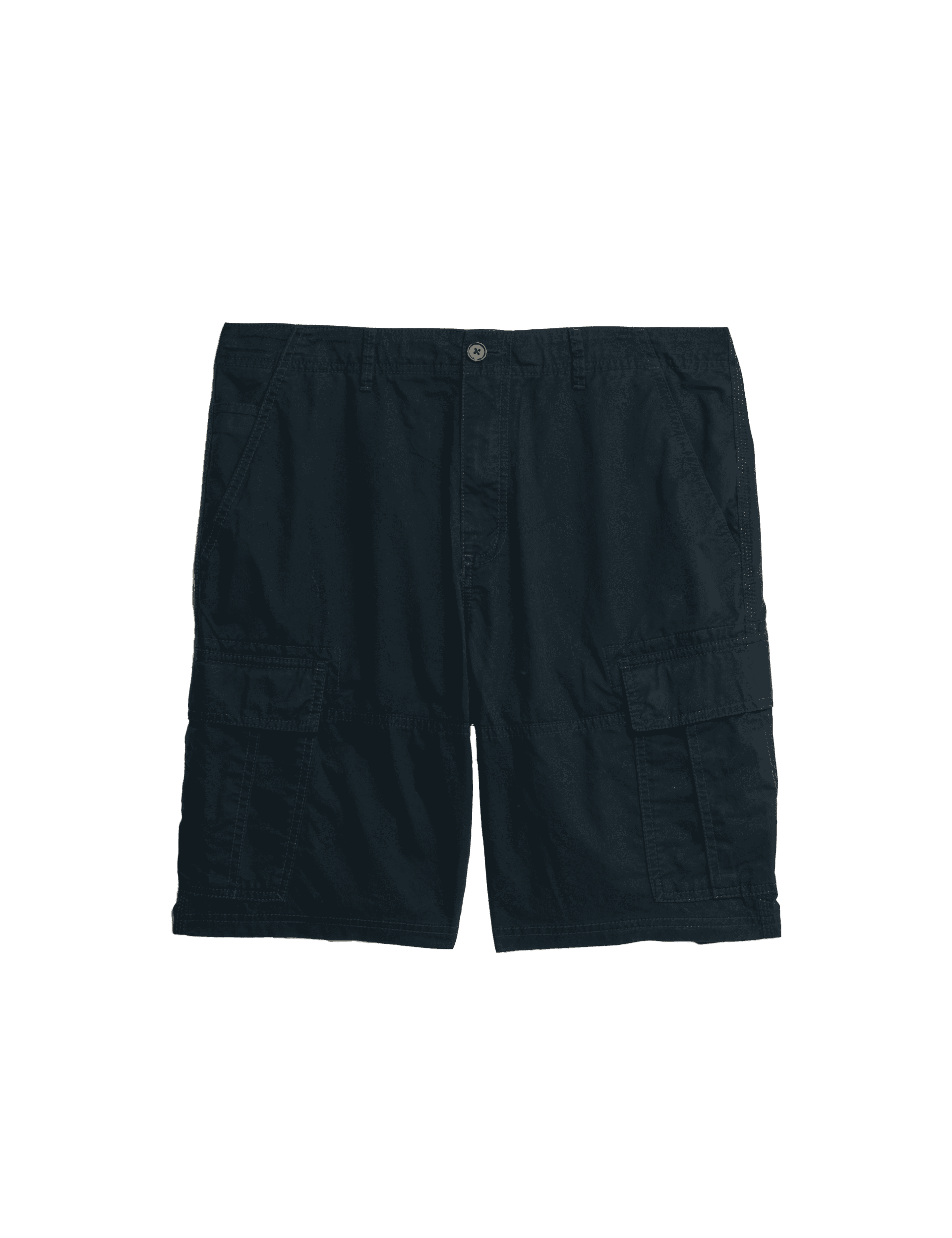 M&S Collection Men's Pure Cotton Lightweight Cargo Shorts - 34 - Navy, Navy,Sand