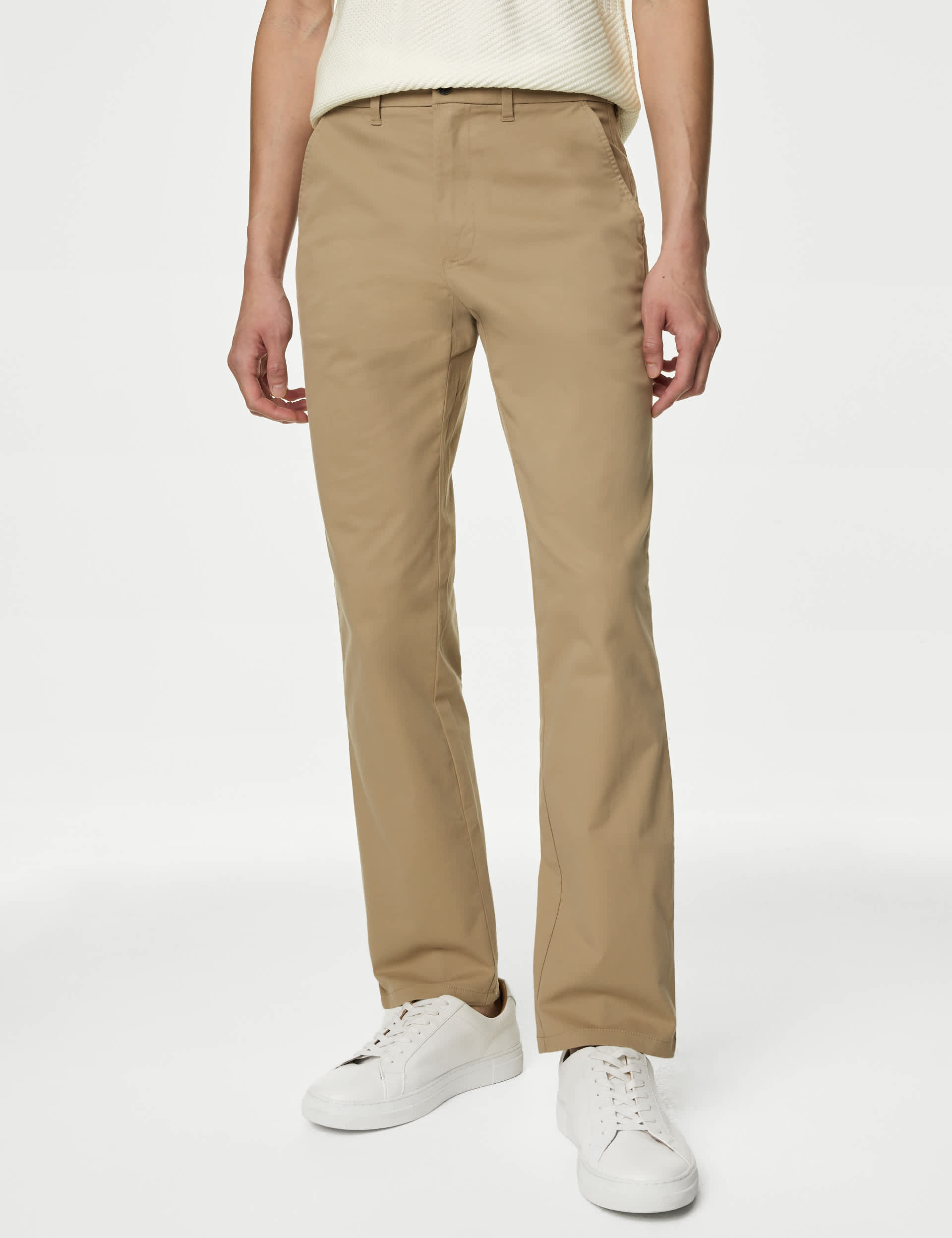 M&S Men's Regular Fit Stretch Chinos - 36/31 - Neutral Brown, Beige,Black Mix,Dark Navy,Pale Blue,Do