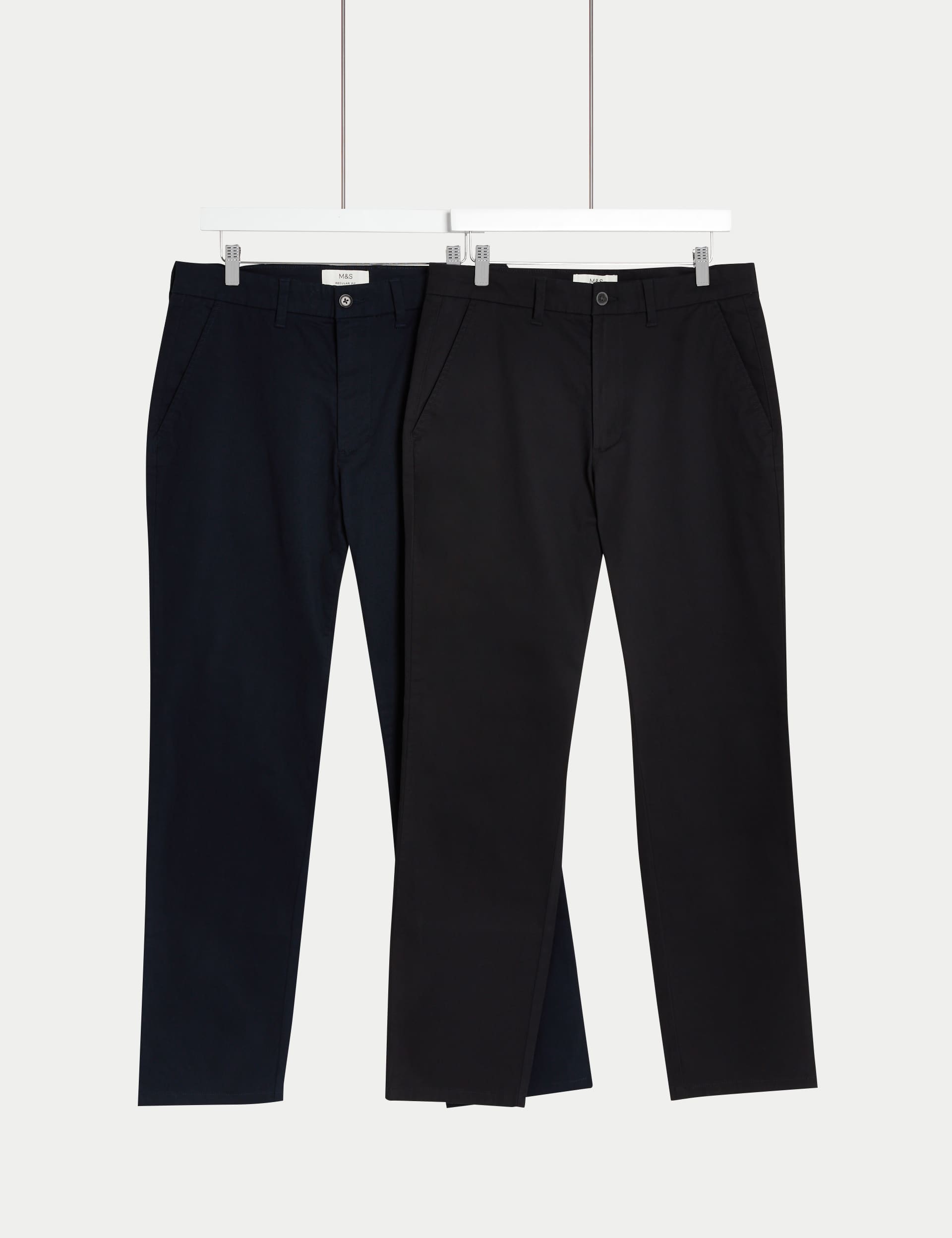 M&S Men's 2pk Regular Fit Stretch Chinos