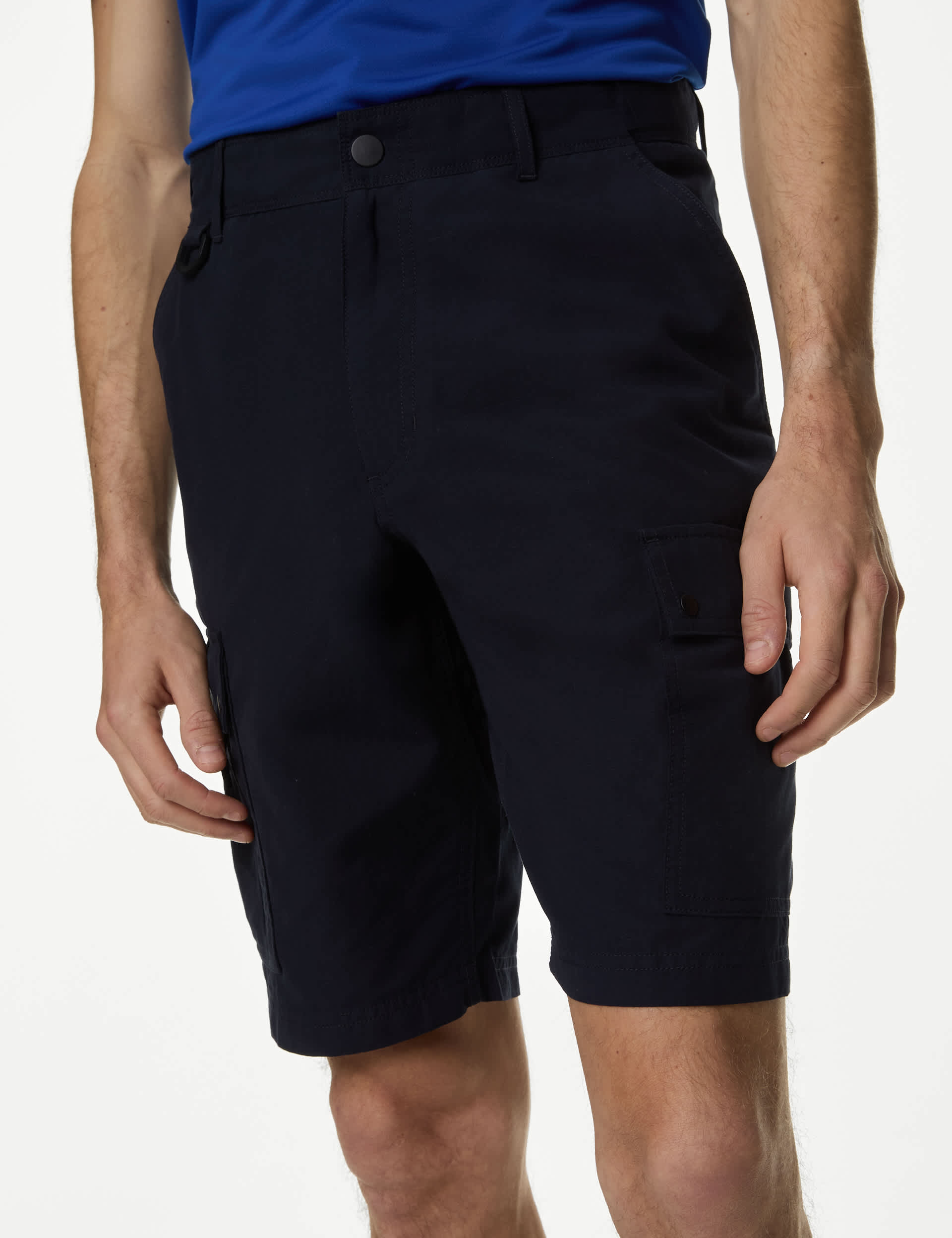 M&S Men's Ripstop Textured Trekking Shorts with Stormwear - 36 - Navy, Stone,Navy,Petrol,Grey