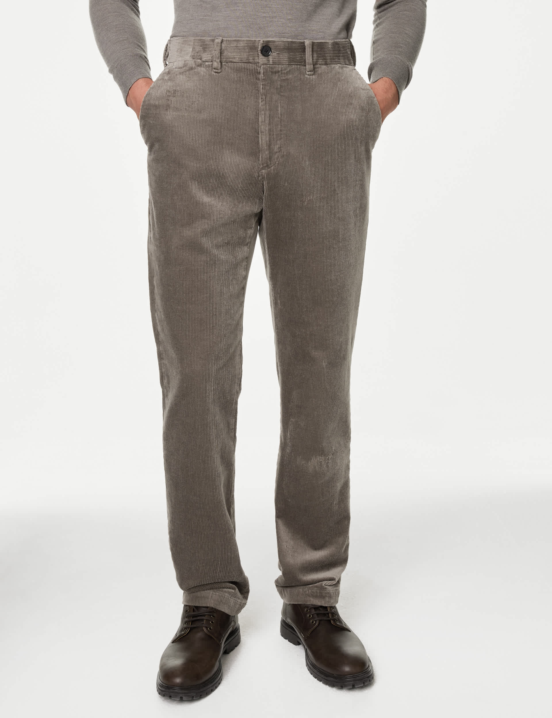 M&S Men's Regular Fit Luxury Corduroy Trouser