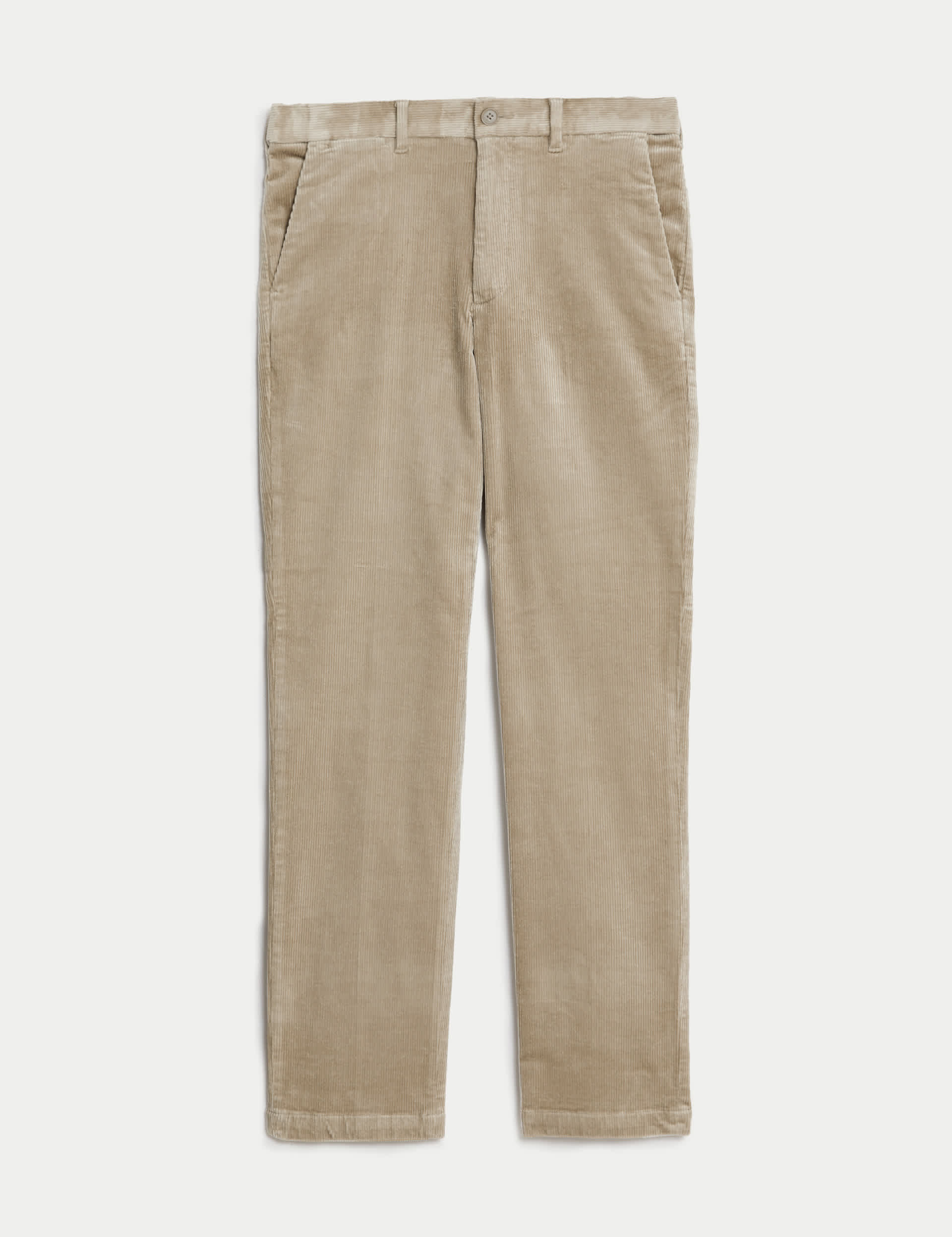 M&S Men's Regular Fit Luxury Corduroy Trouser - 44/31 - Sand, Sand,Mole