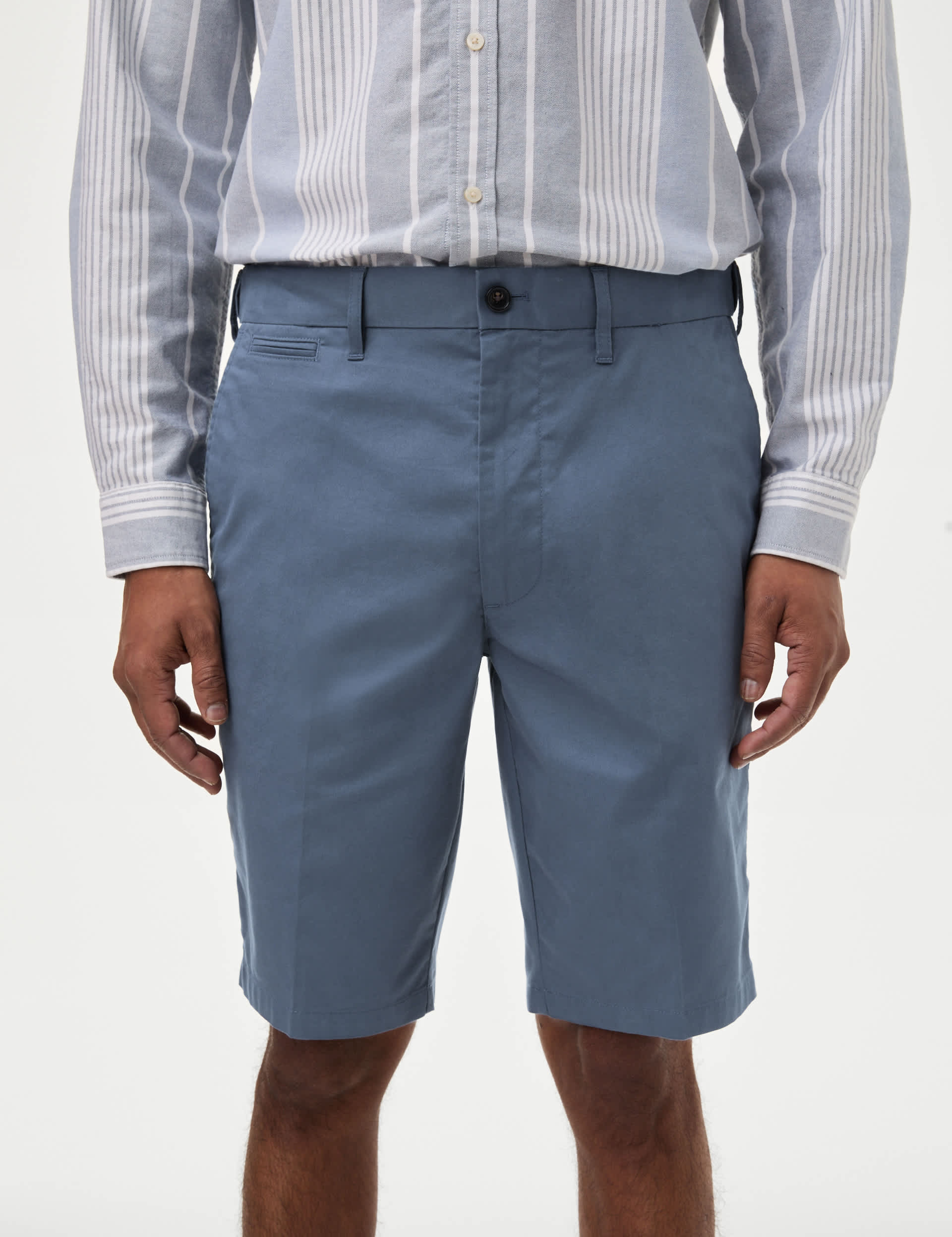 M&S Men's Super Lightweight Stretch Chino Shorts - 34REG - Air Force Blue, Natural,Navy,Air Force Bl