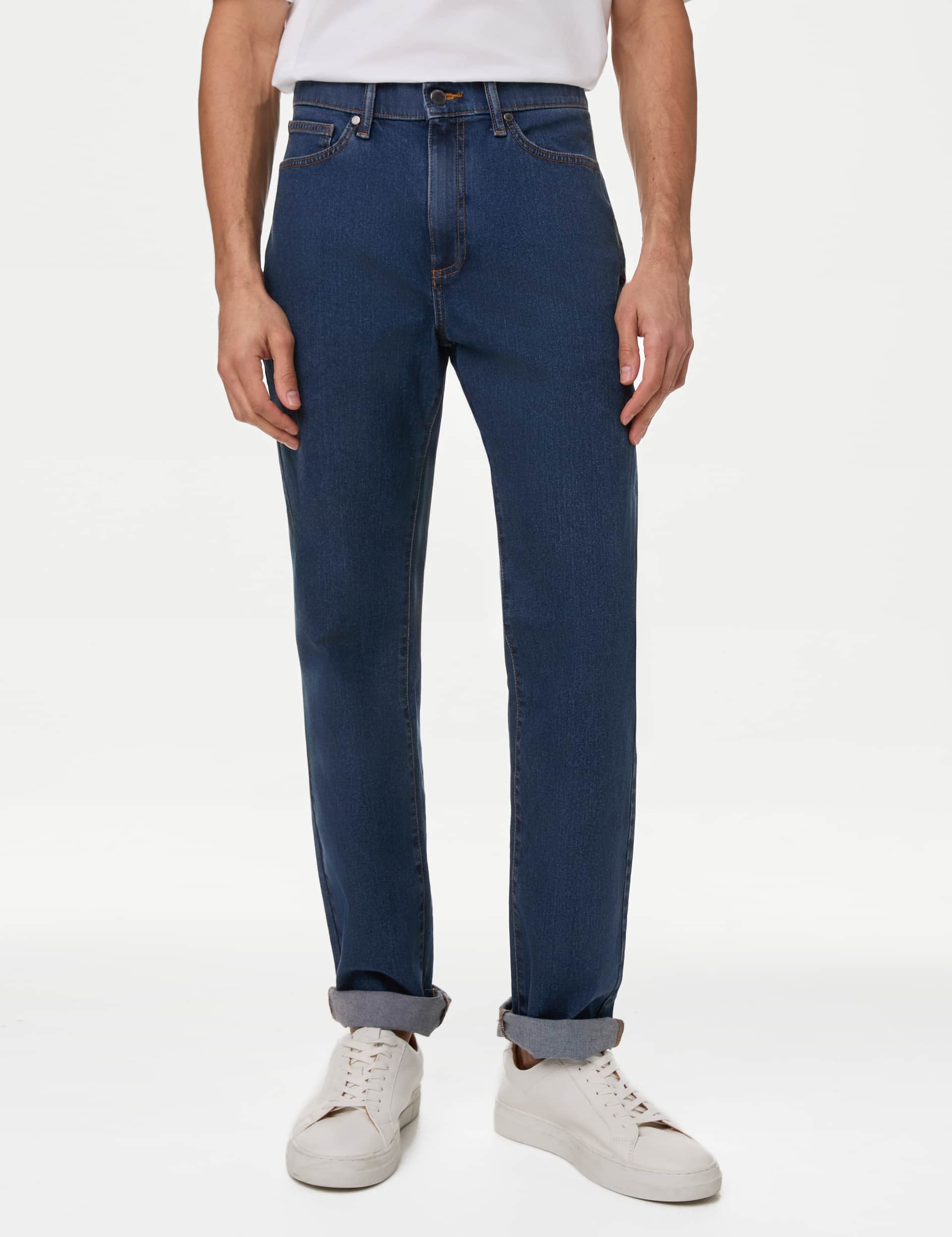 M&S Men's Straight Fit Jeans with Stormwear 