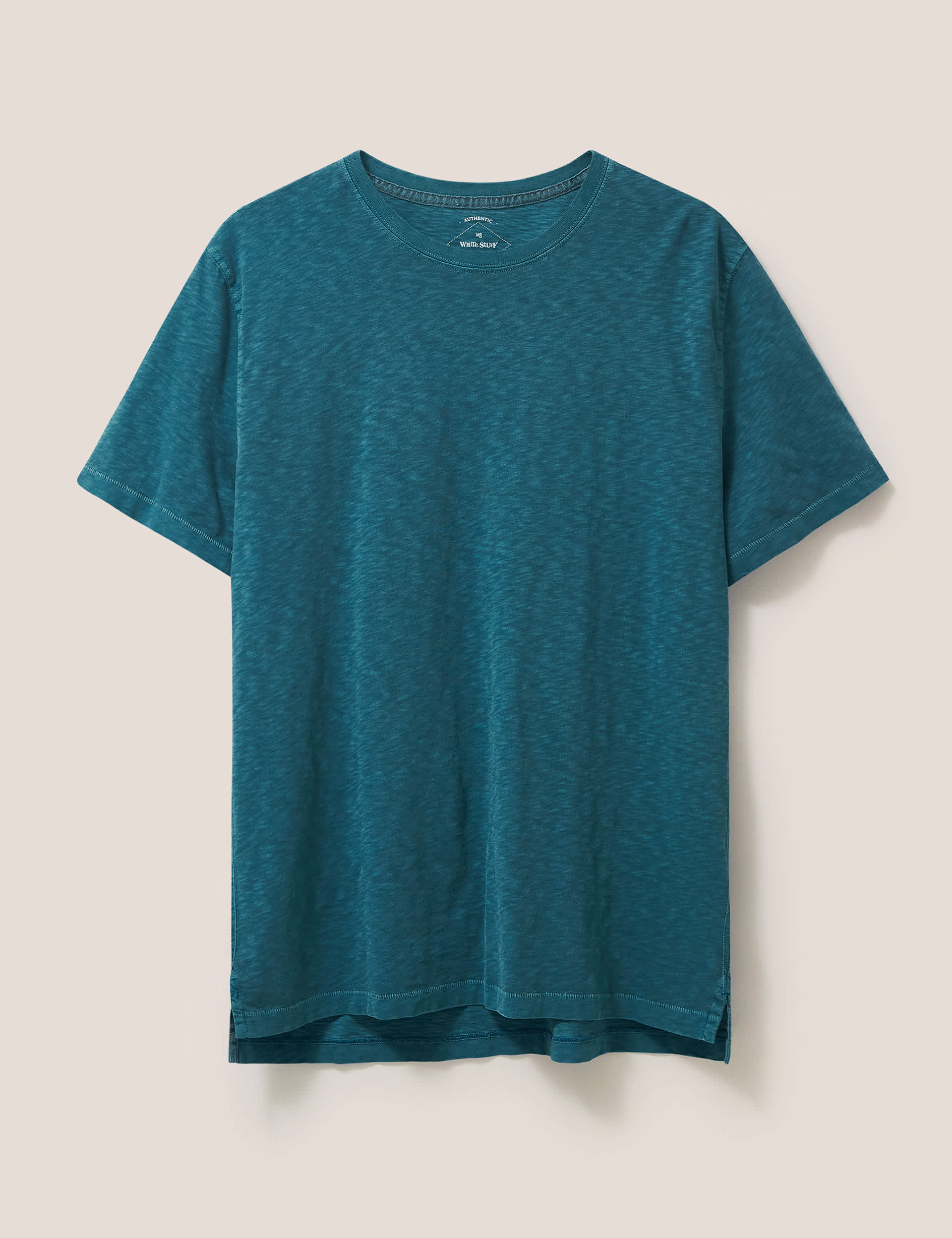 White Stuff Men's Pure Cotton Crew Neck T-Shirt - L - Teal, Teal