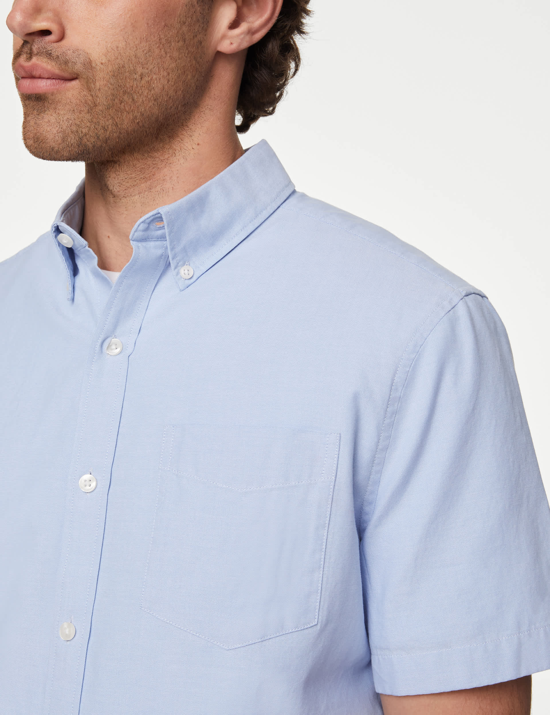 M&S Men's Easy Iron Cotton Rich Oxford Shirt