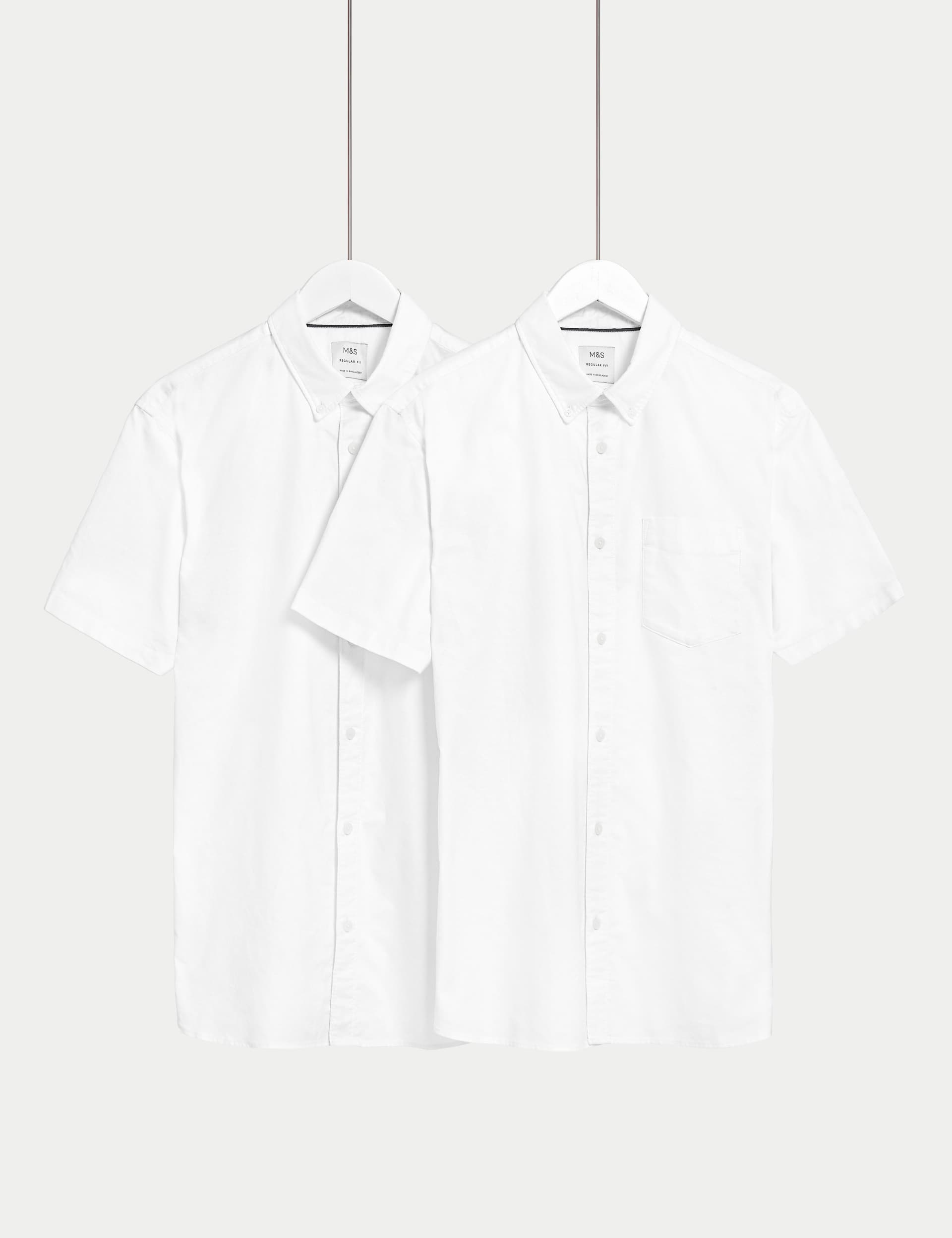 M&S Men's 2pk Pure Cotton Oxford Shirts