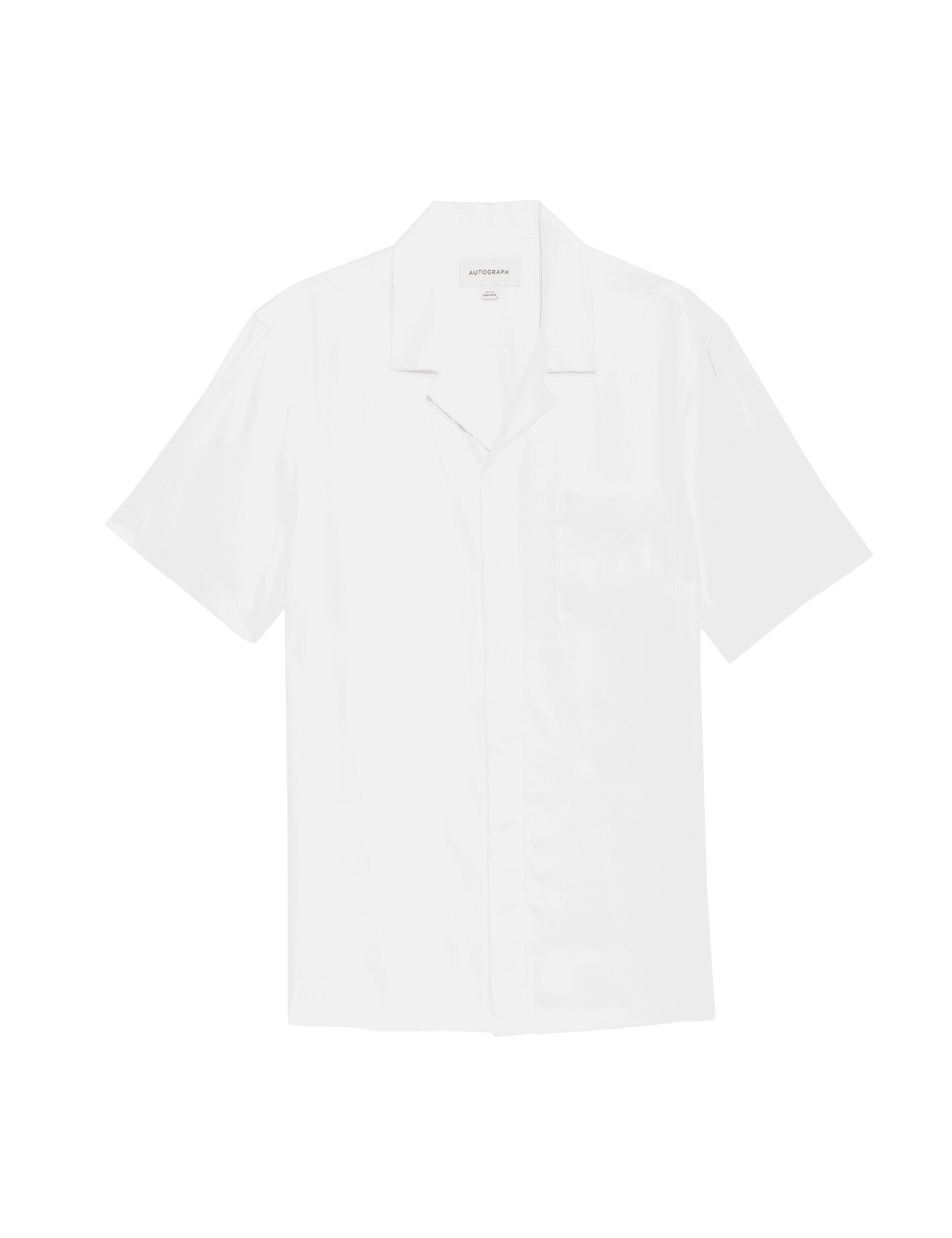 Autograph Men's Cuban Collar Shirt - LREG - Ecru, Ecru,Black