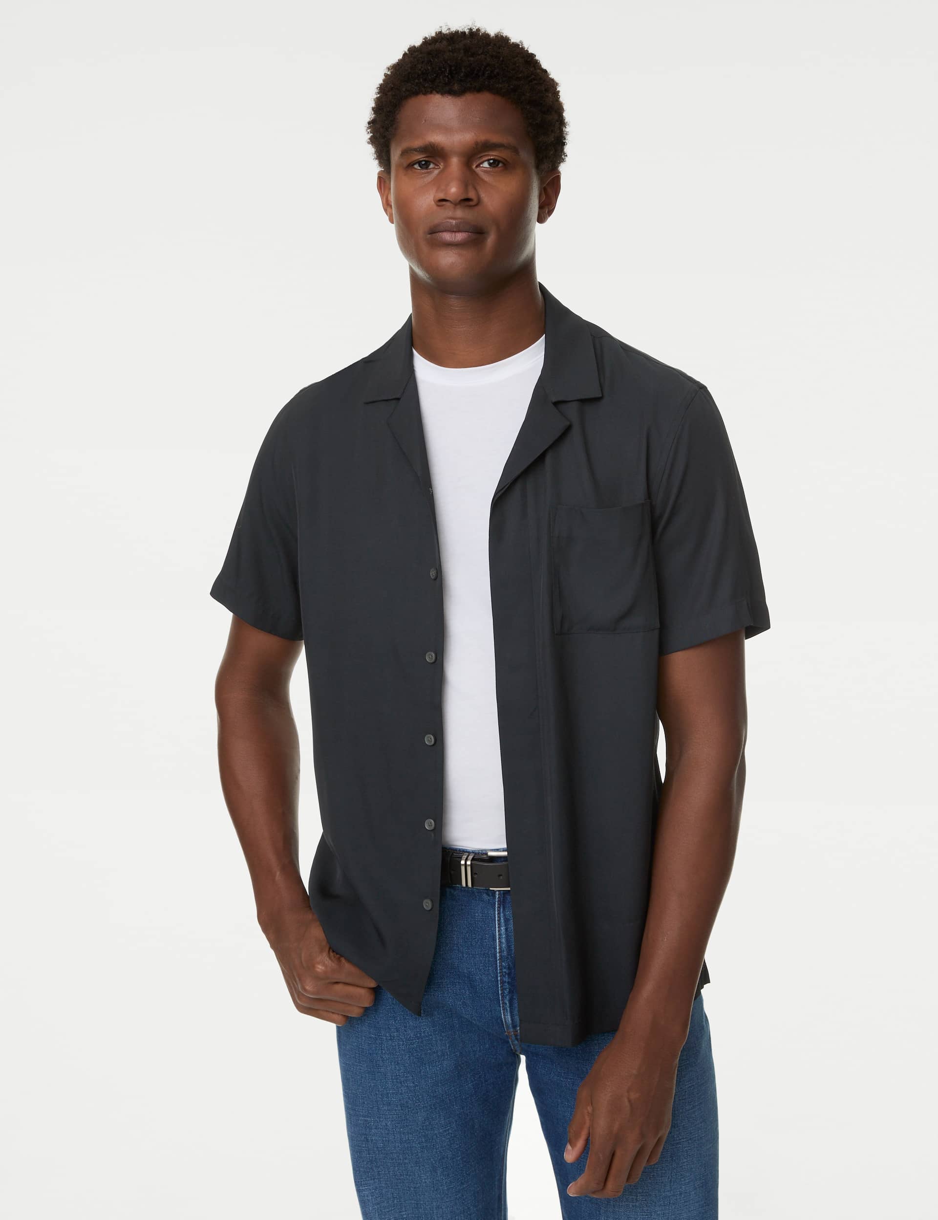 Autograph Men's Cuban Collar Shirt