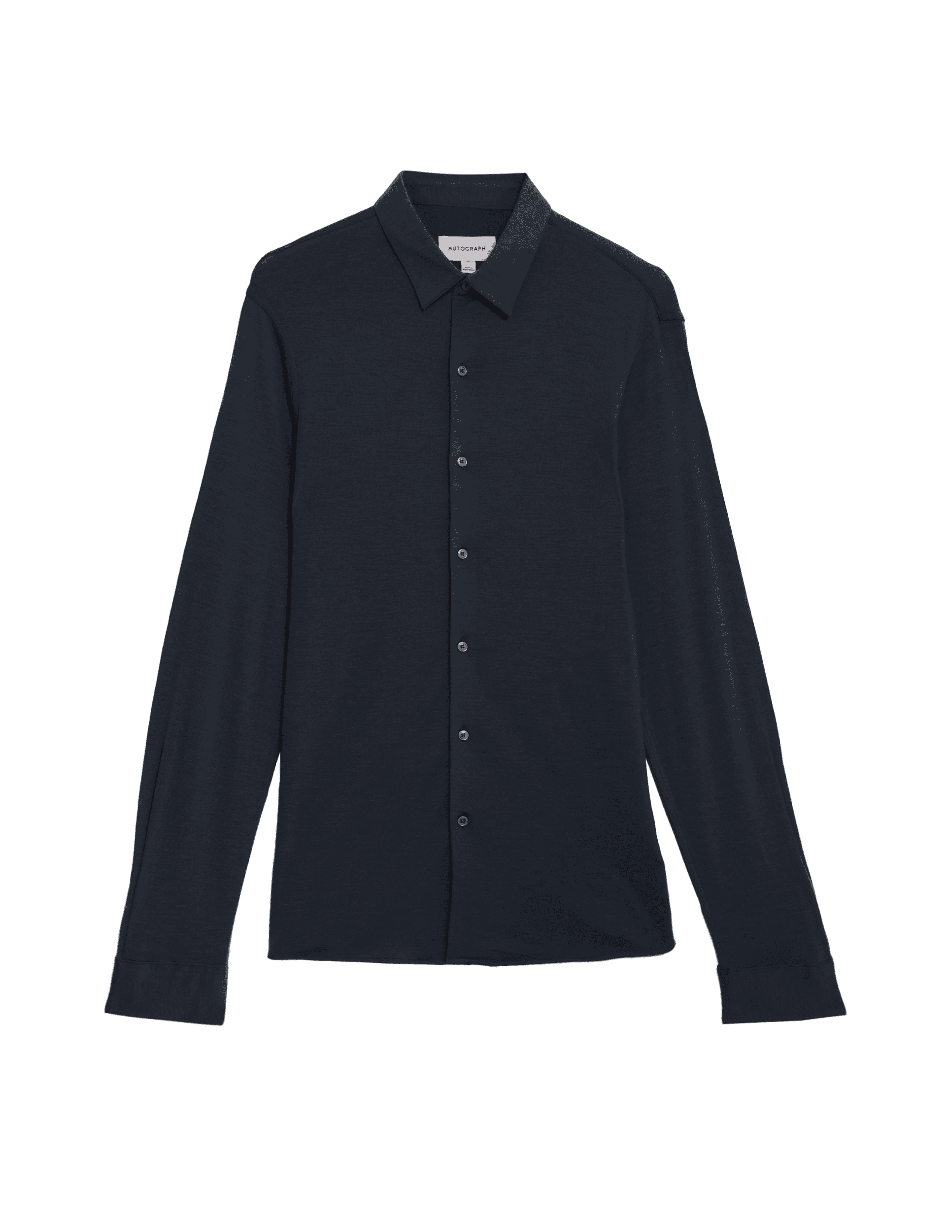 Autograph Men's Pure Merino Wool Shirt - LREG - Navy, Smokey Green,Navy,Black