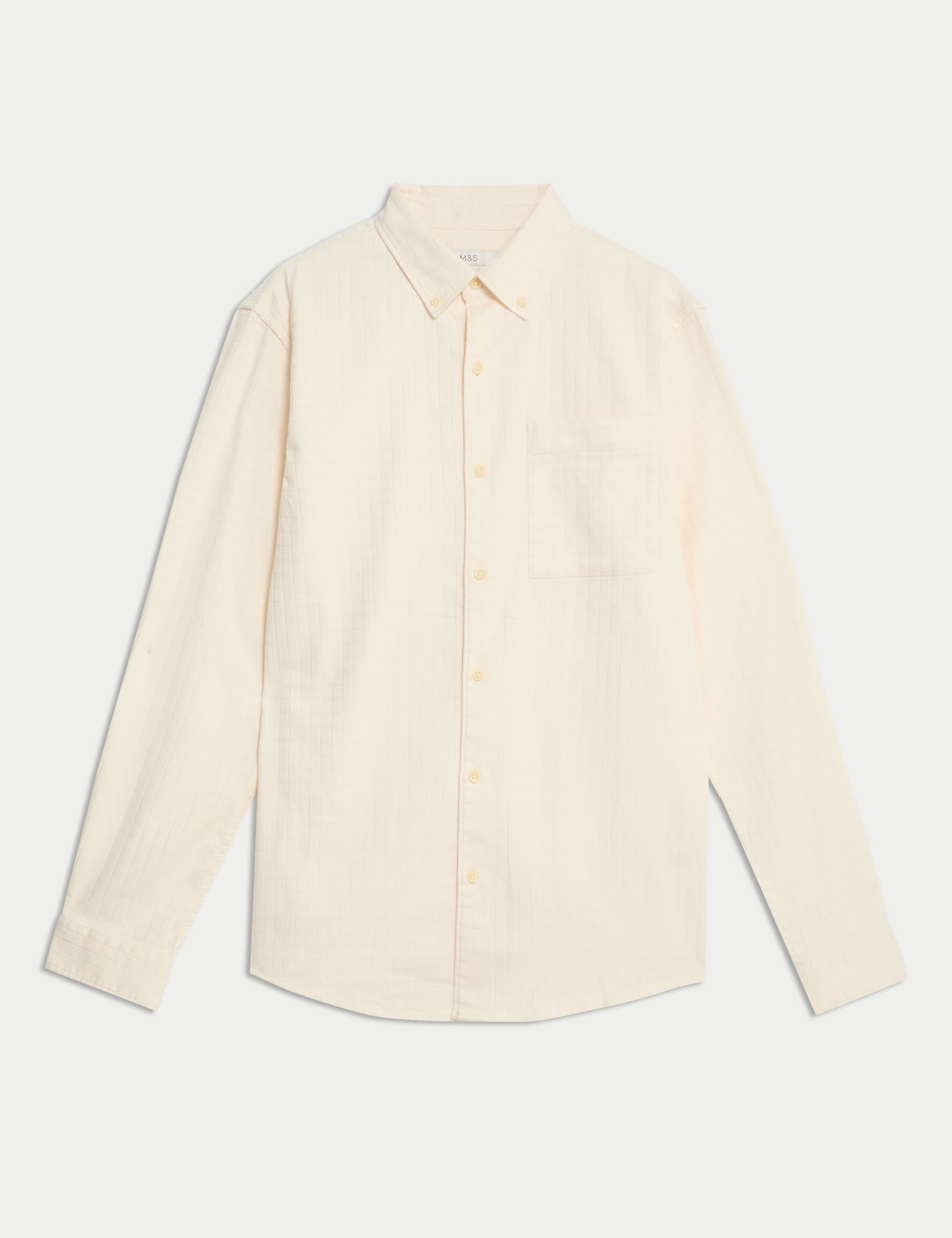 M&S Men's Pure Cotton Textured Shirt