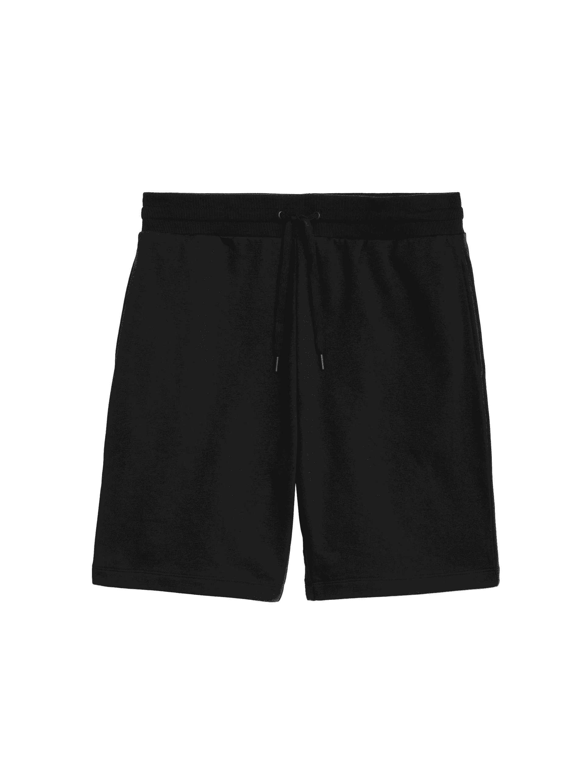 M&S Collection Men's Cotton Rich Oversized Jersey Shorts - XXXLREG - Black, Black