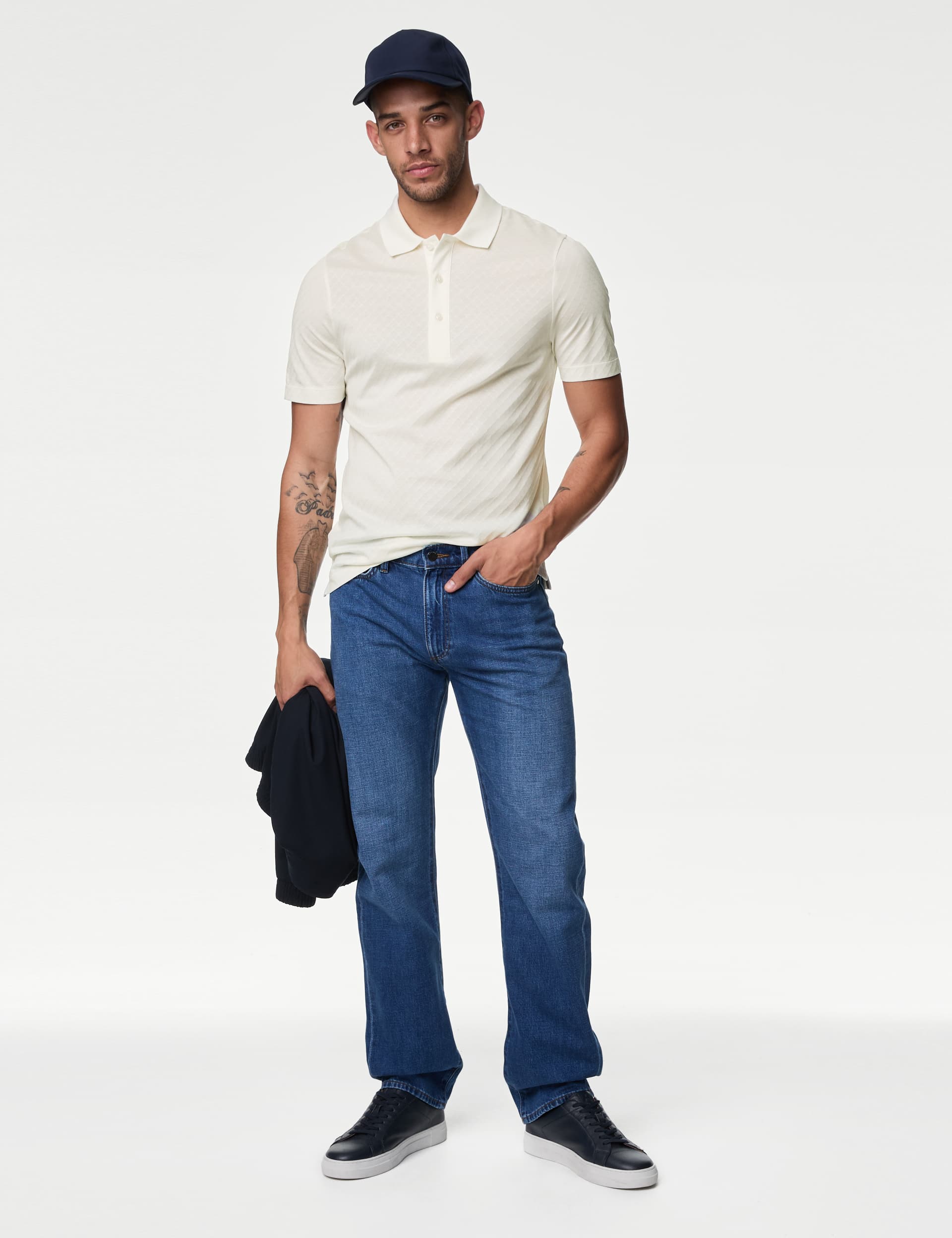 Autograph Men's Pure Cotton Textured Polo Shirt