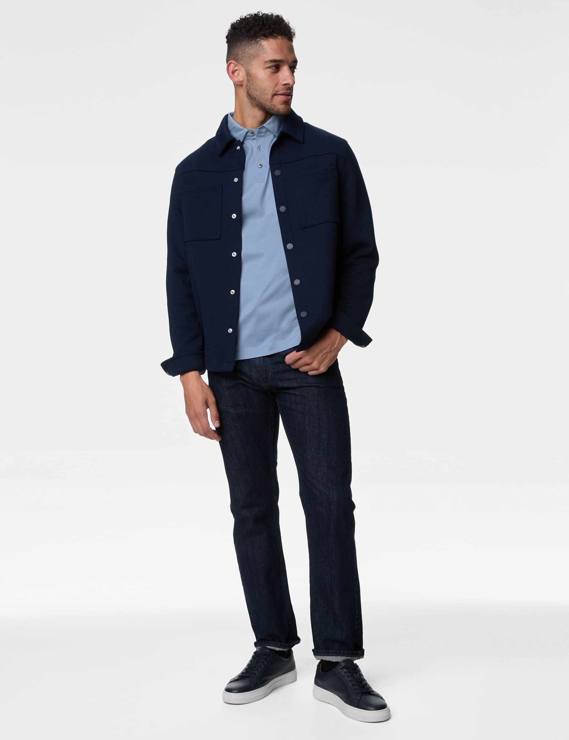 Autograph Men's Pure Supima  Cotton Button Down Polo Shirt
