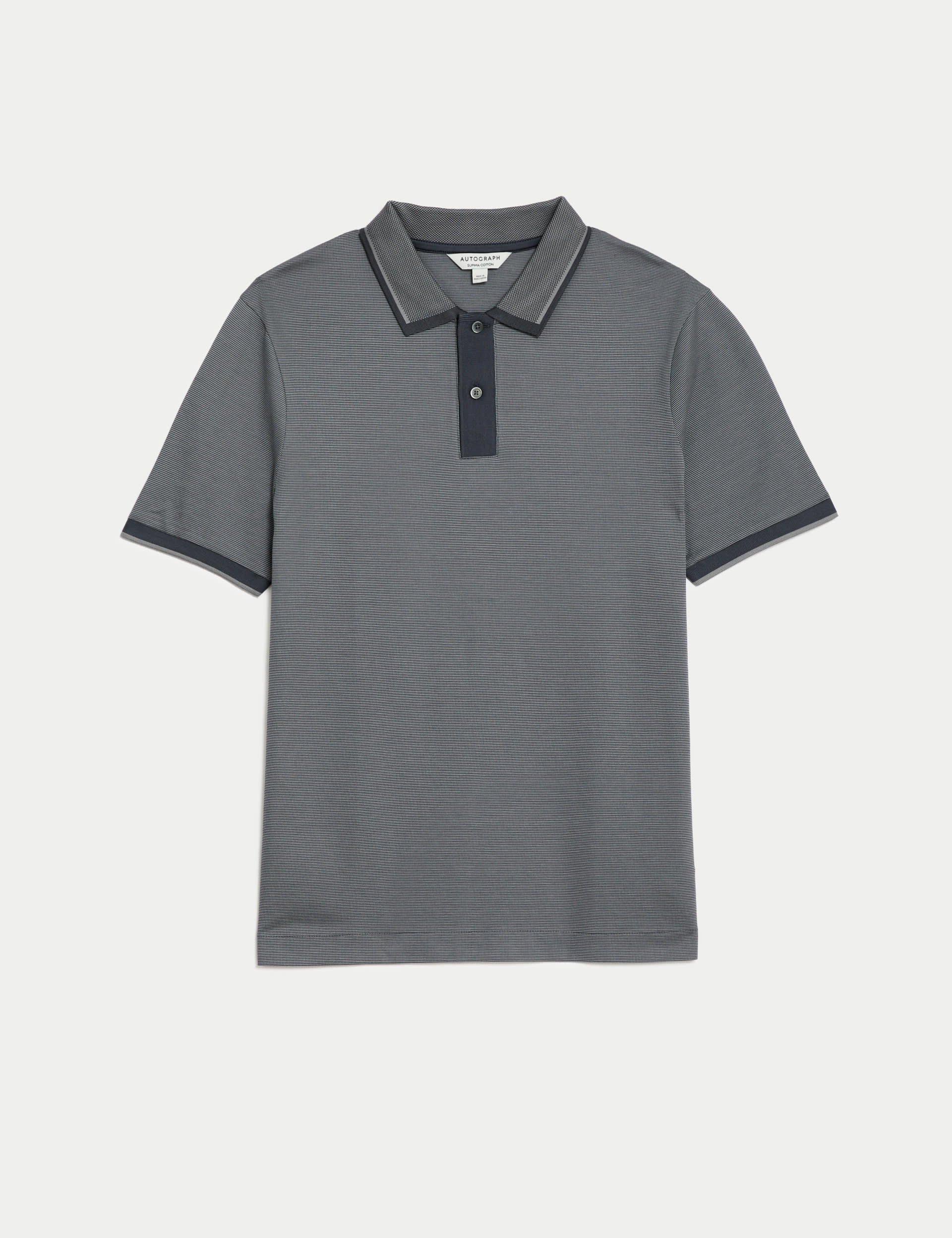 Autograph Men's Pure Cotton Jacquard Polo Shirt