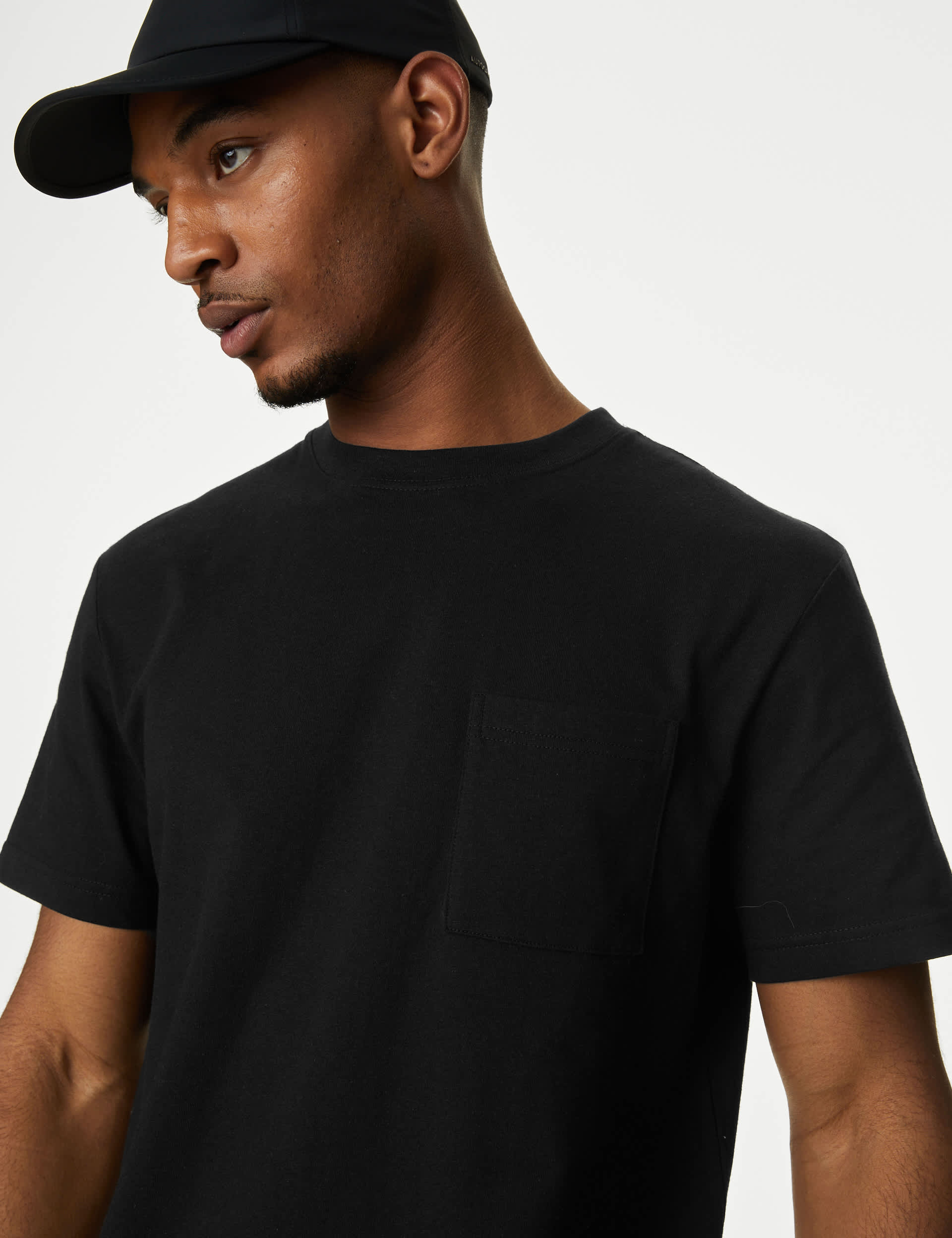 M&S Men's Pure Cotton Midweight Pocket T-shirt