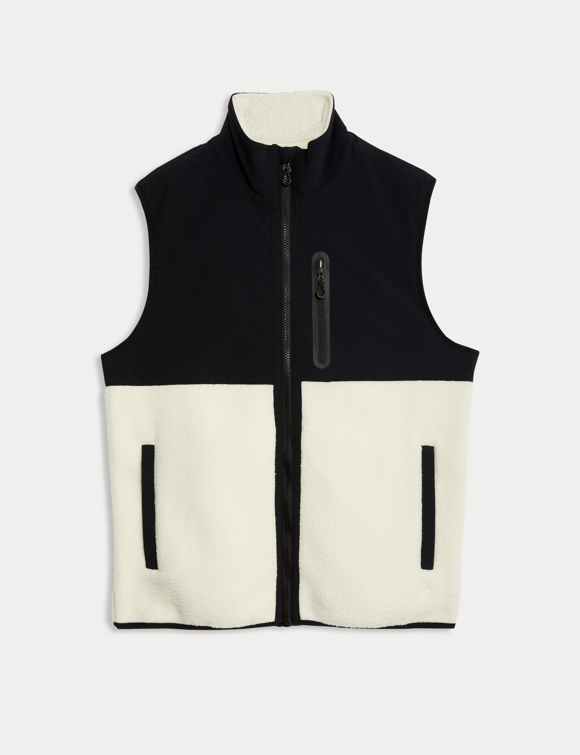 M&S Men's Polar Fleece Patterned Funnel Neck Gilet