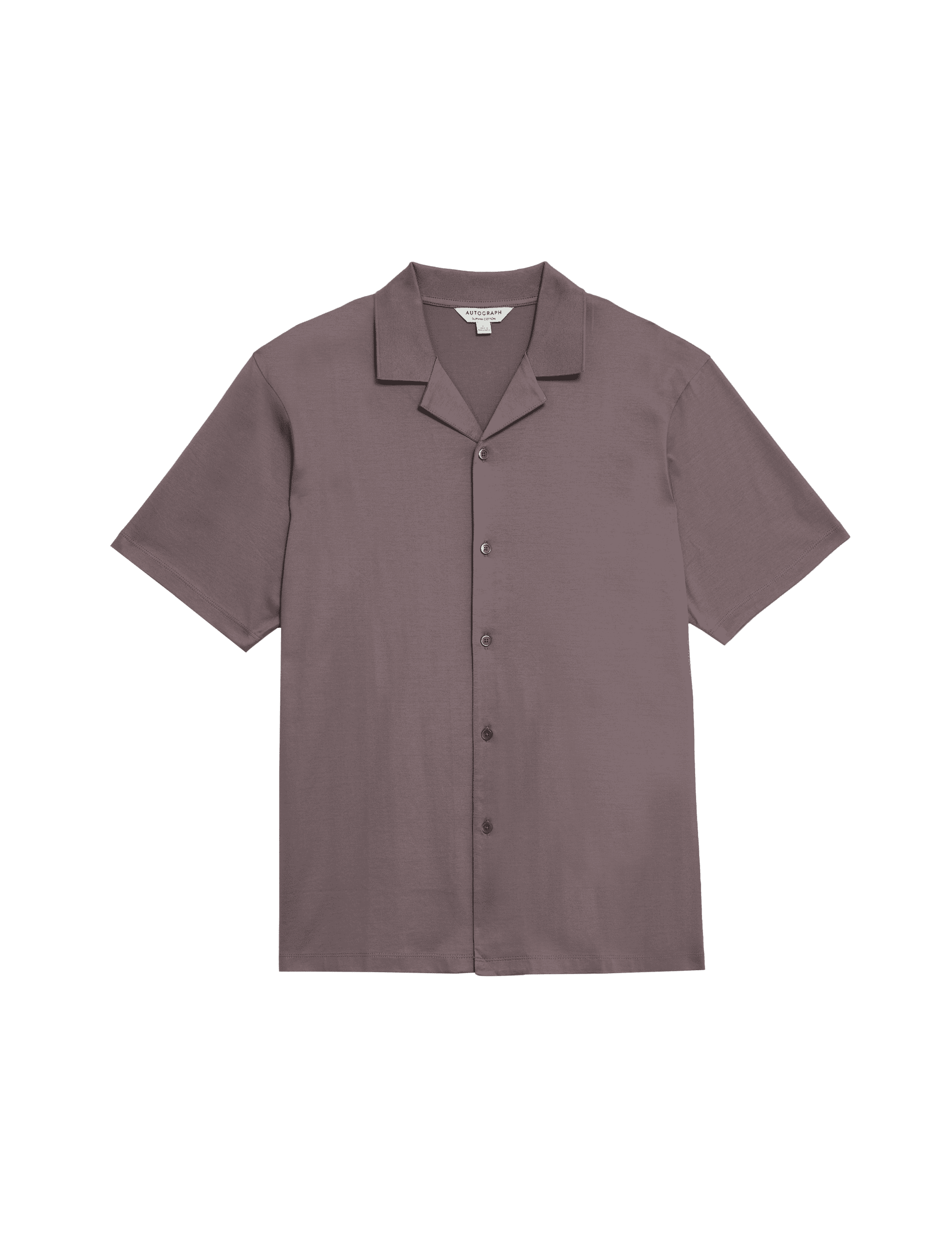 Autograph Men's Pure Cotton Revere Polo Shirt - MREG - Mauve, Black,Mauve