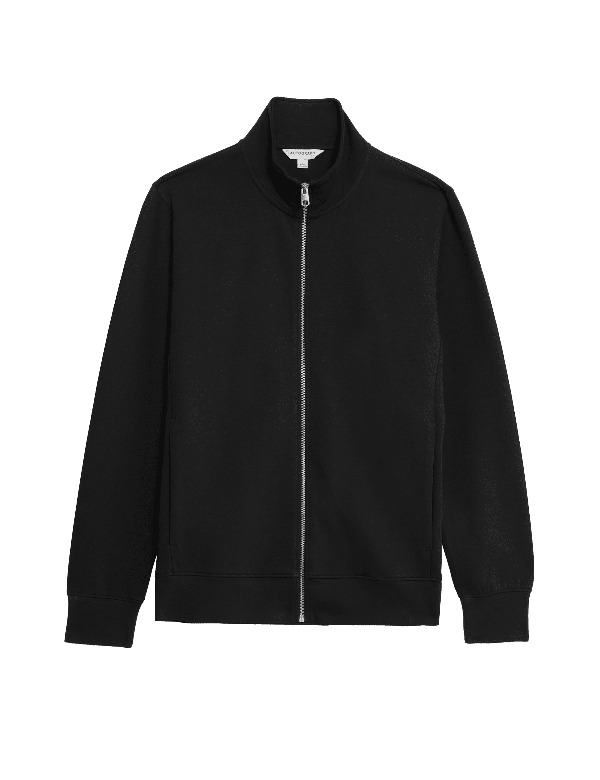 Autograph Men's Cotton Rich Zip Up Funnel Neck Jacket - LREG - Black, Dark Navy,Black