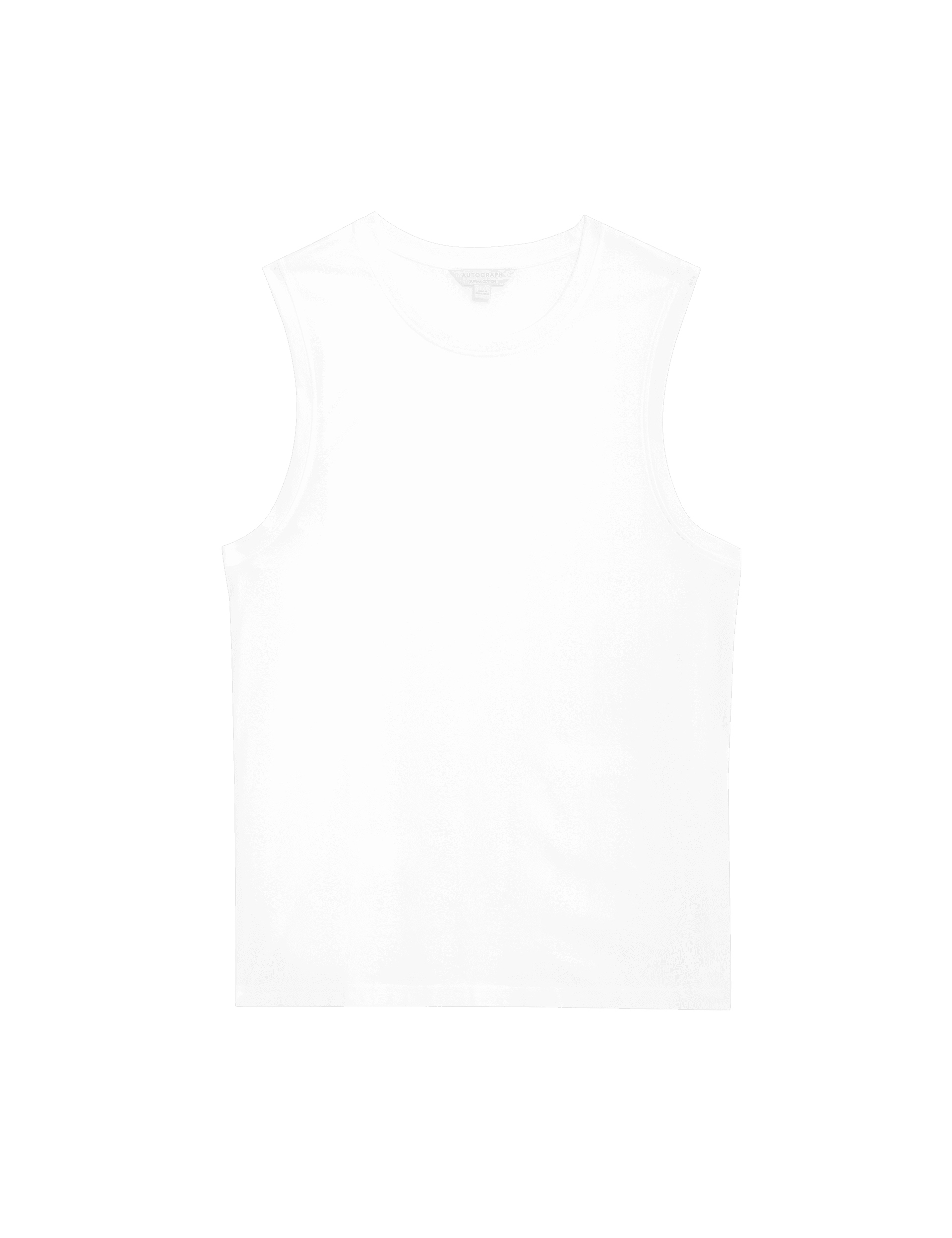 Autograph Men's Pure Cotton Crew Neck Tank Top - MREG - White, Black,White,Dark Navy