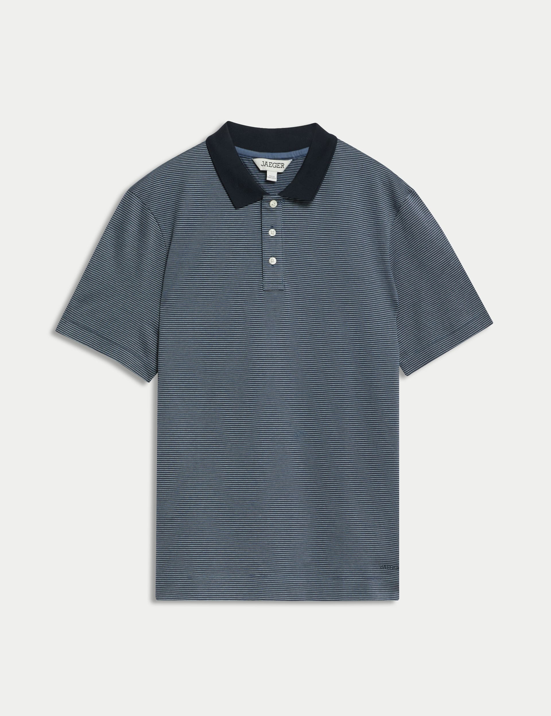 Jaeger Men's Pure Cotton Textured Polo Shirt
