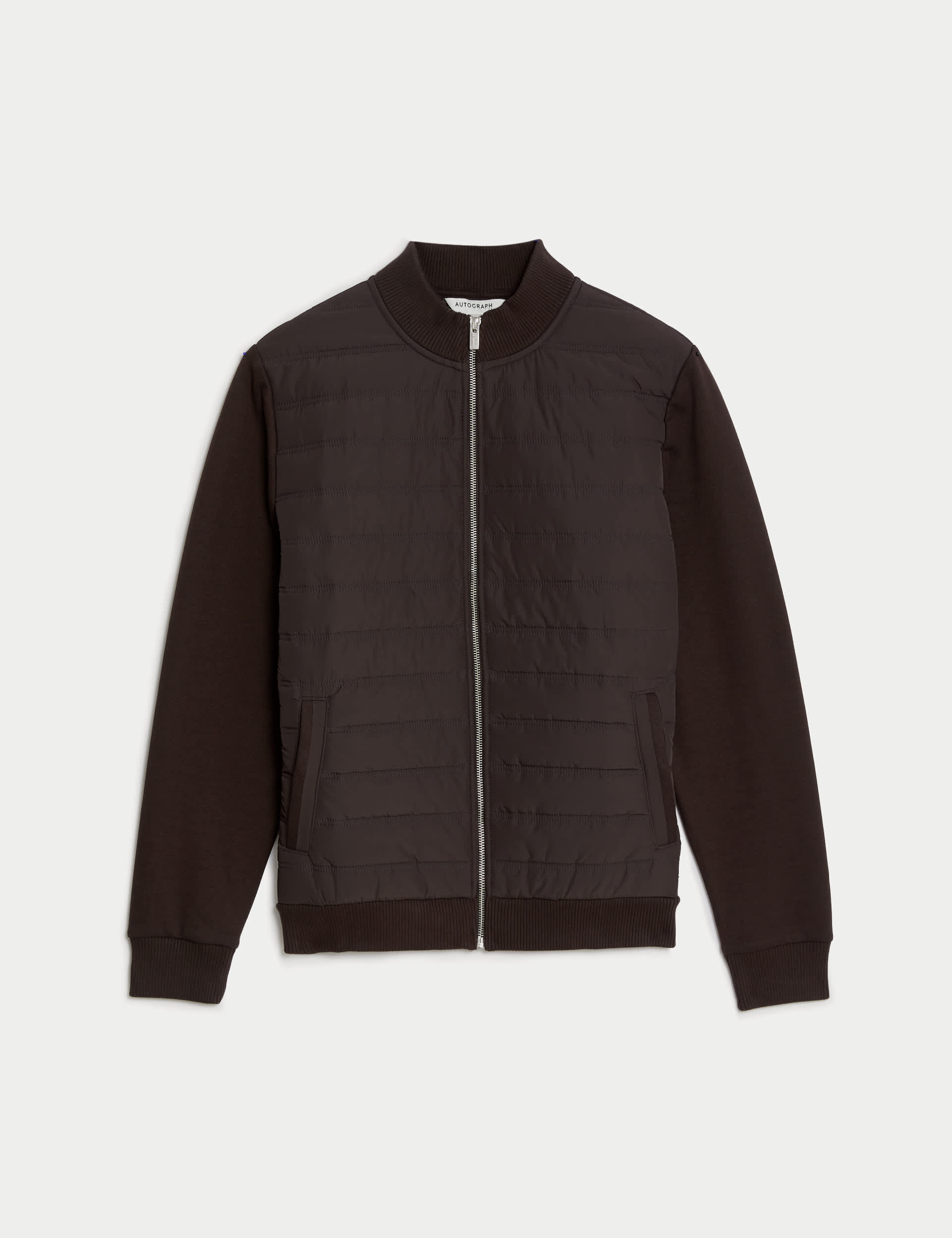 Autograph Men's Quilted Bomber Jacket - SREG - Dark Brown, Dark Brown