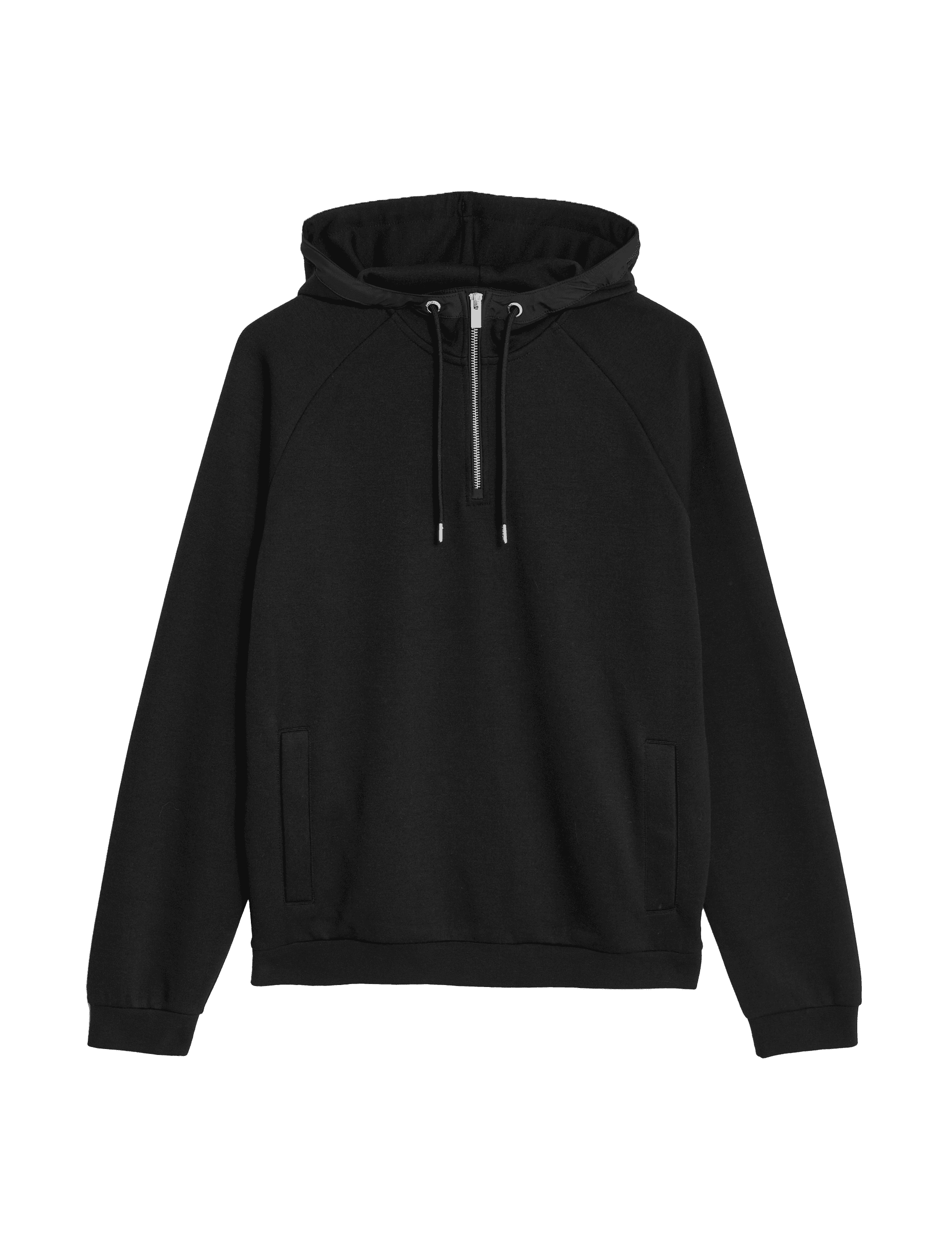 Autograph Men's Cotton Blend Half Zip Hoodie - MREG - Black, Black