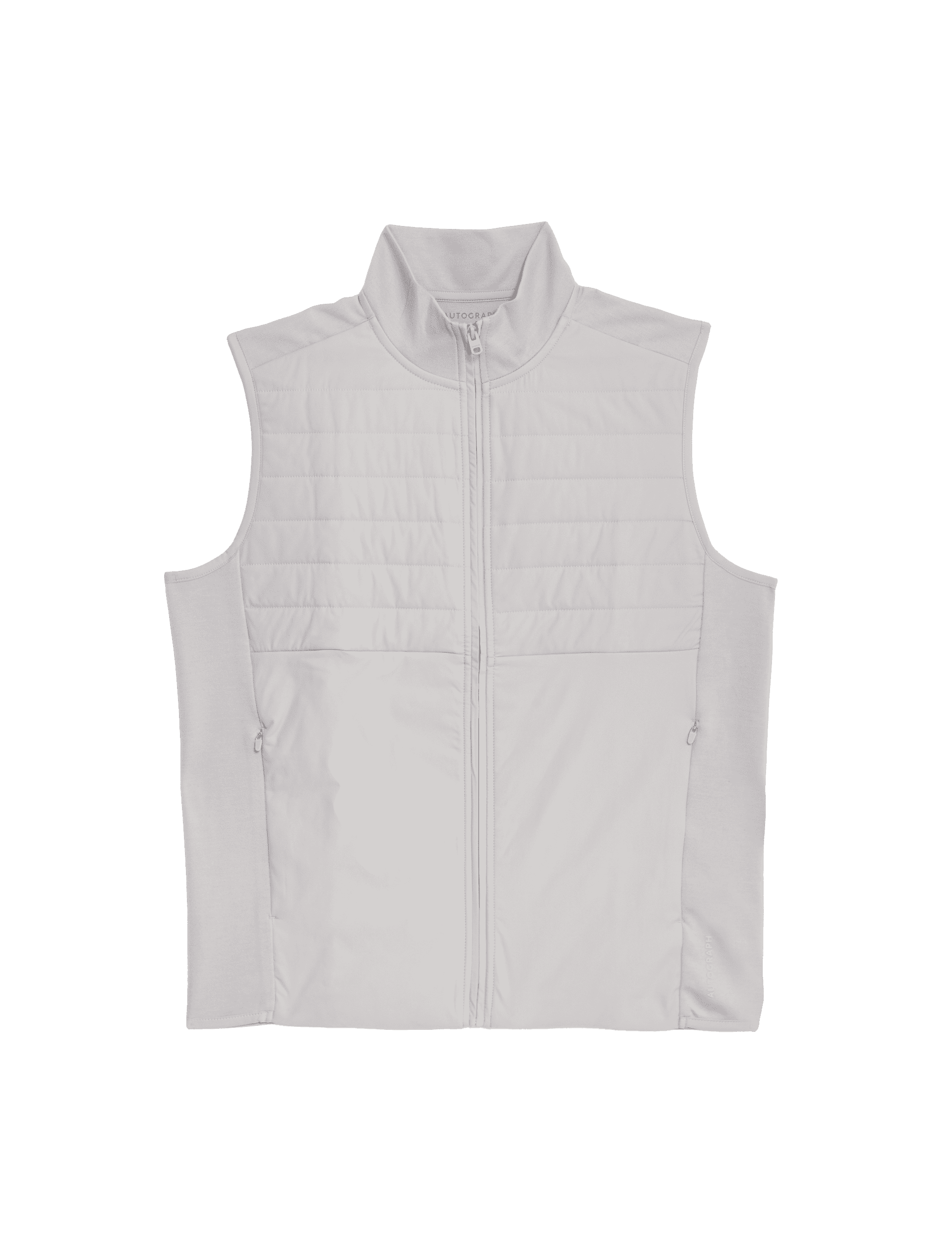 Autograph Men's Funnel Neck Quilted Gilet - LREG - Silver Grey, Black,Silver Grey