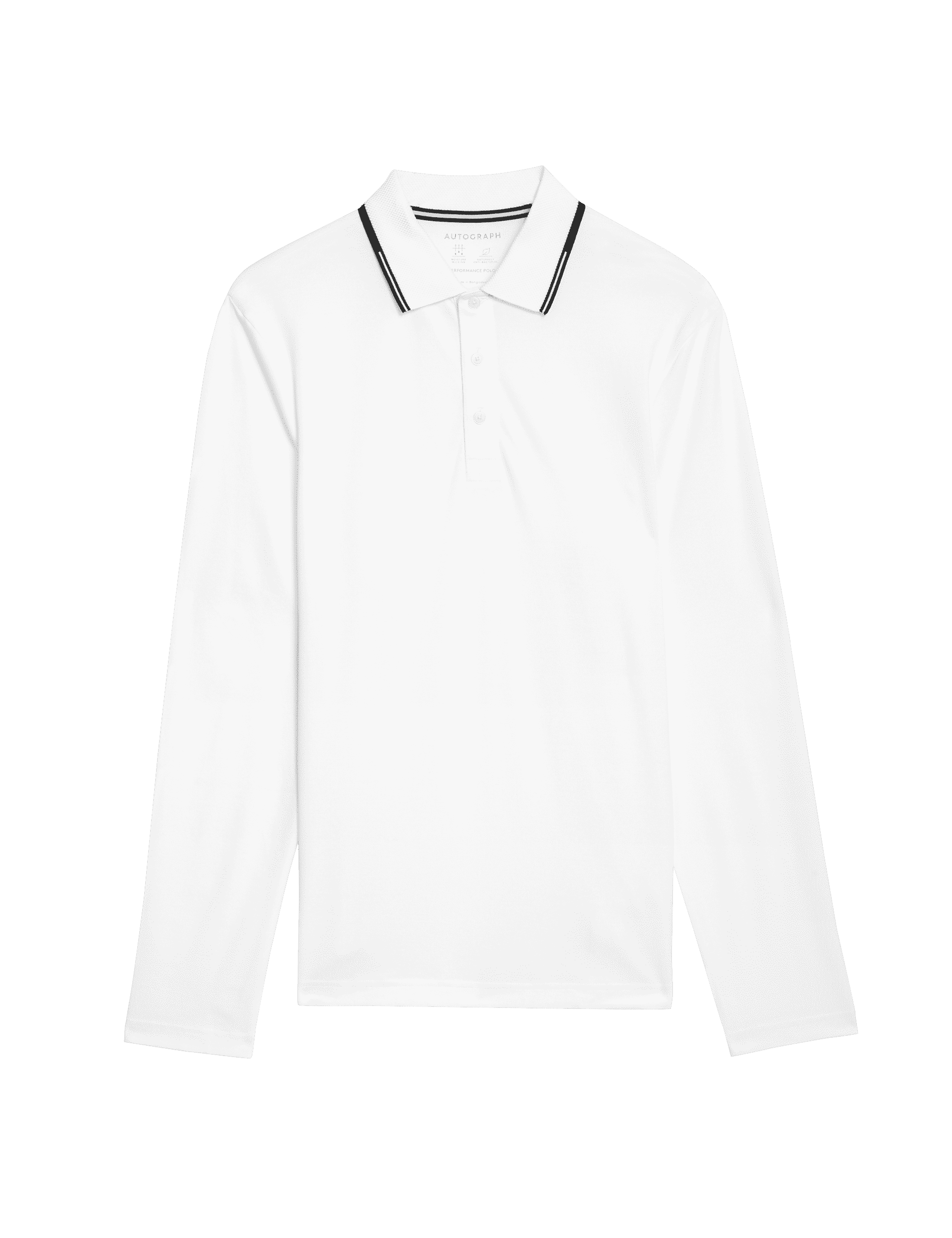 Autograph Men's Cotton Rich Tipped Polo Shirt - LREG - White Mix, White Mix,Black Mix