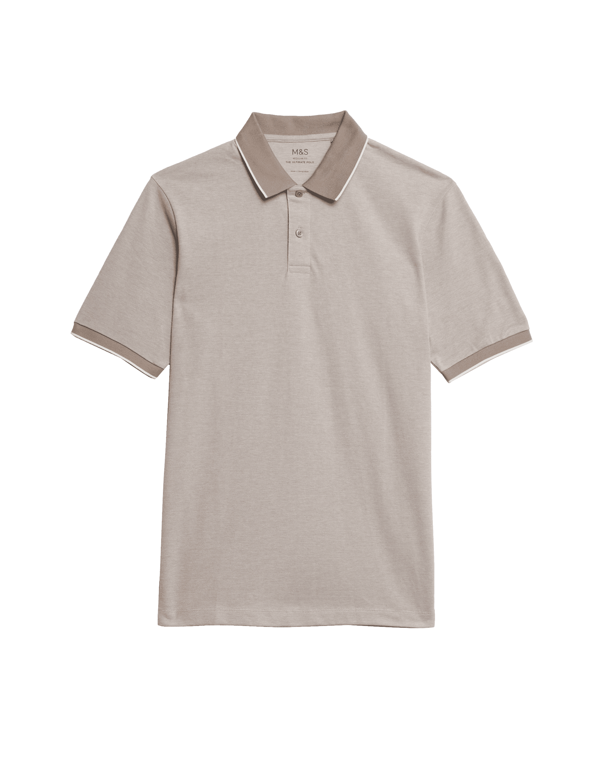 M&S Collection Men's The Ultimate Tipped Pique Polo Shirt - LREG - Natural Mix, Green Mix,Navy Mix,D