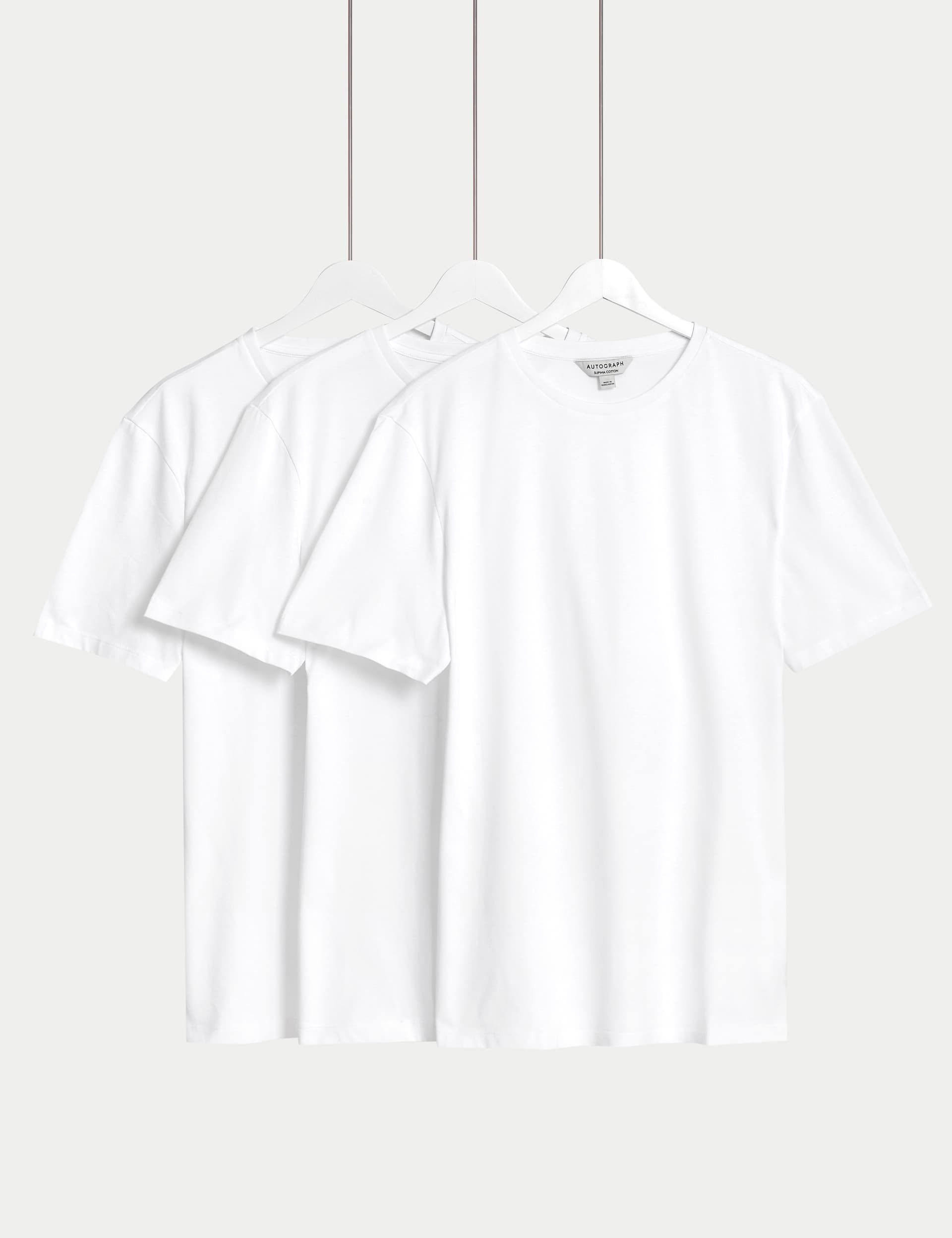 Autograph Men's 3pk Pure Supima Cotton T-Shirts - XXLREG - White, White