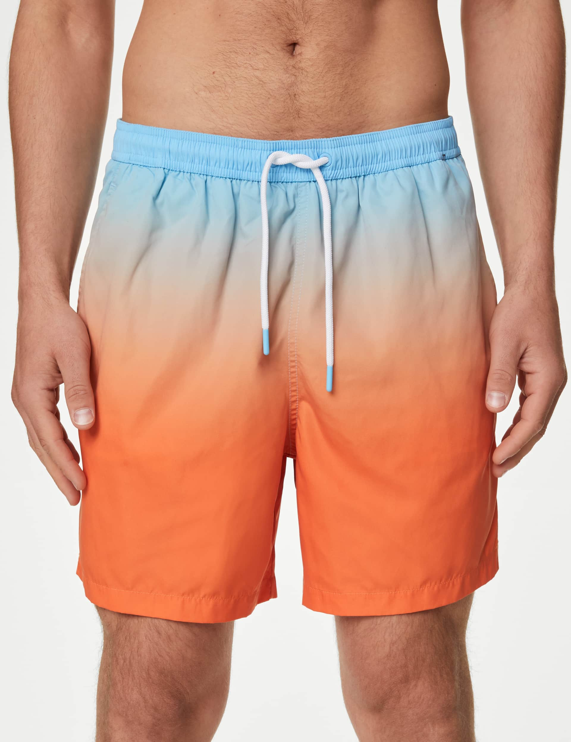 M&S Men's Quick Dry Ombre Swim Shorts - XXXXLREG - Orange Mix, Orange Mix,Pink Mix