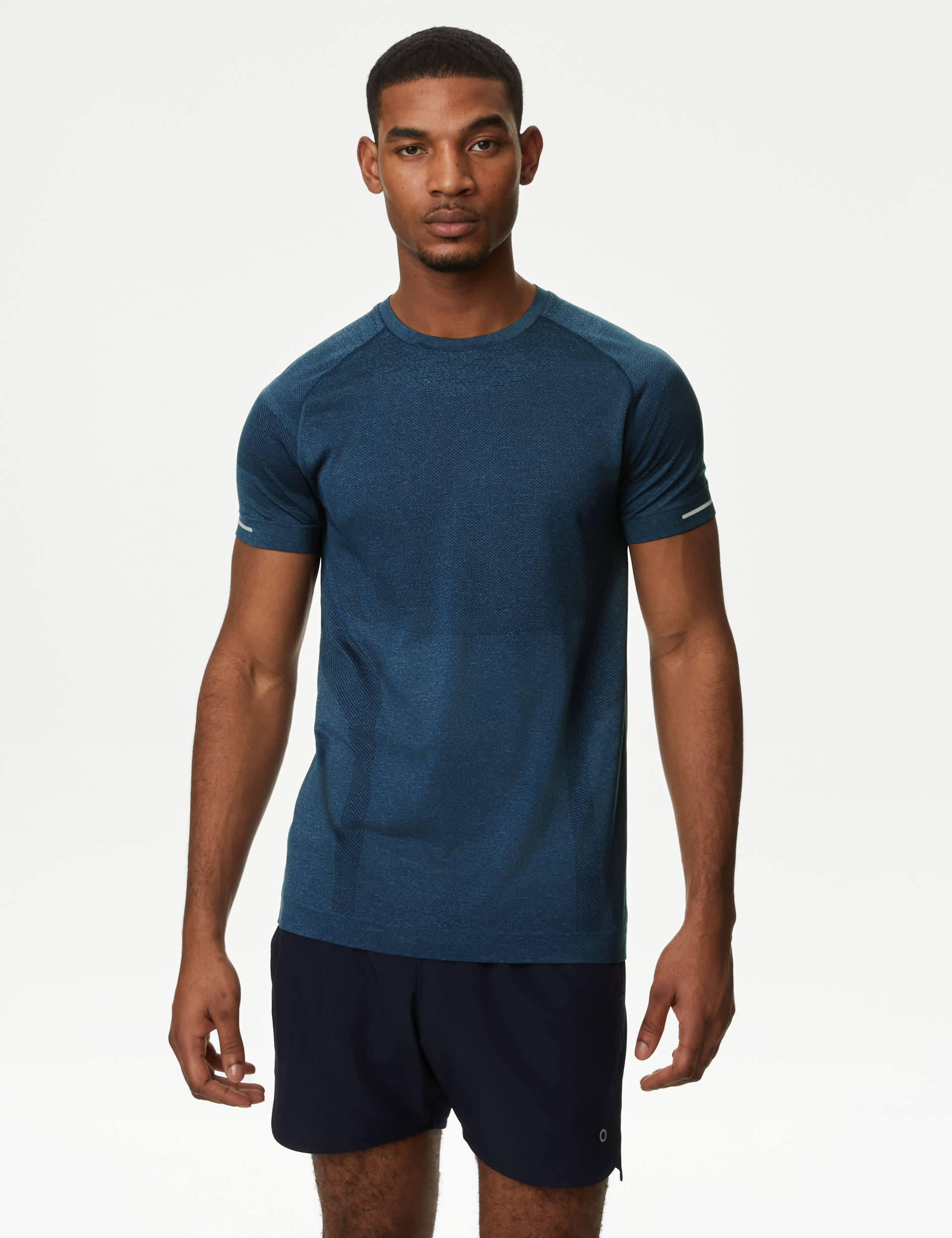 Goodmove Men's Seam Free Sports T-Shirt - XXXLREG - Navy, Navy